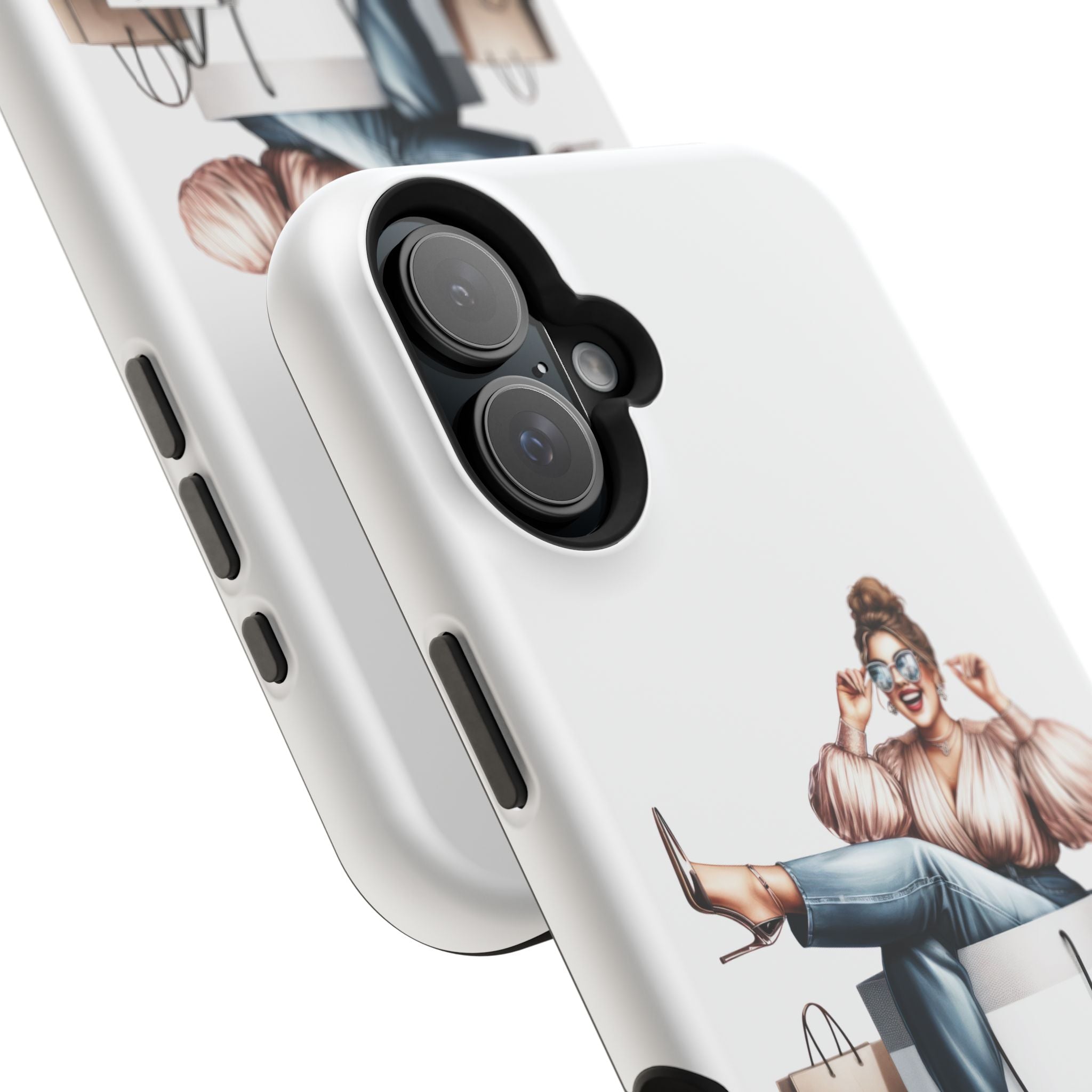 Magnetic Impact-Resistant Case — Luxury Shopper Goddess on Clouds Phone Cover