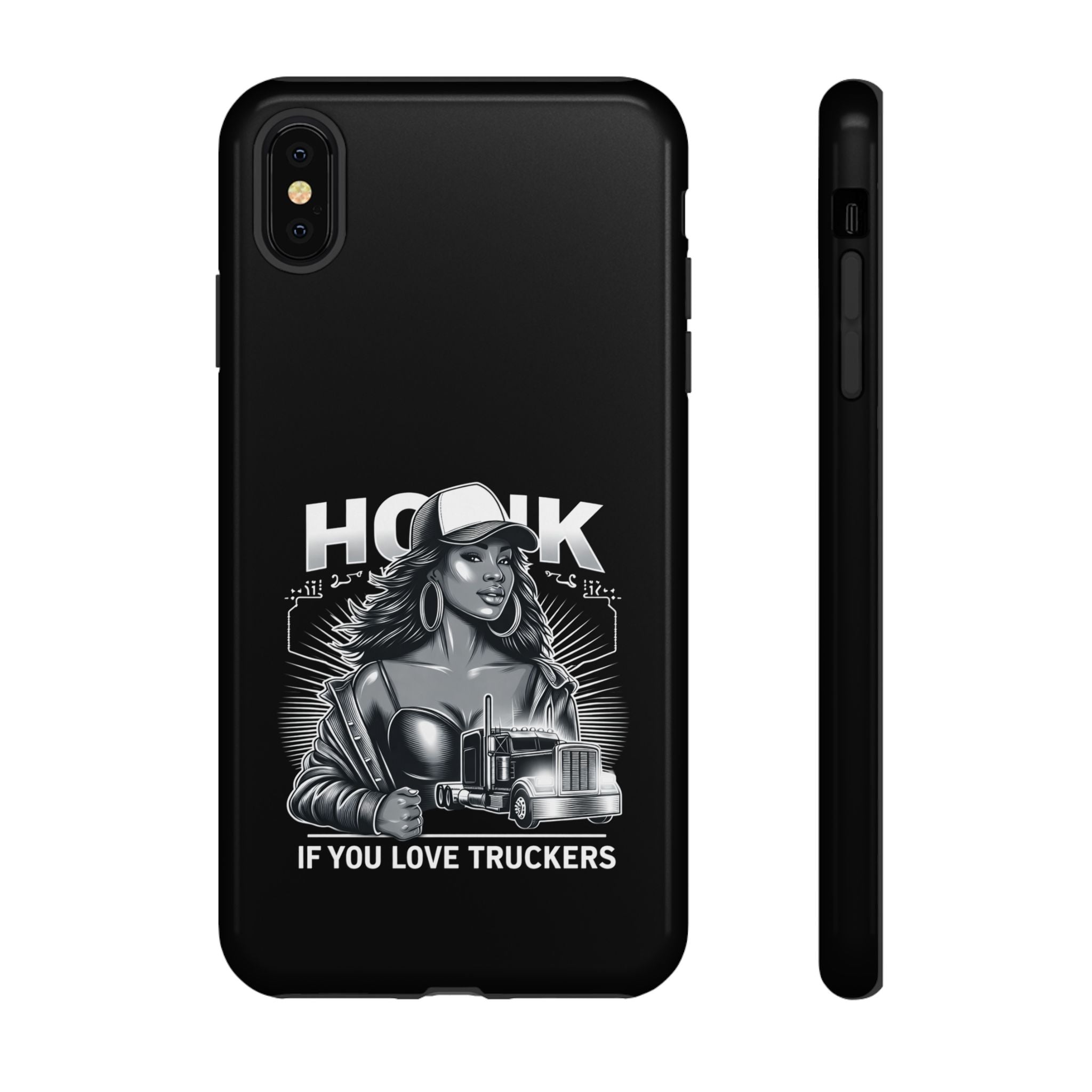 Phone Case — 'Honk' Trucker Girl Retro Semi Truck Protective Case