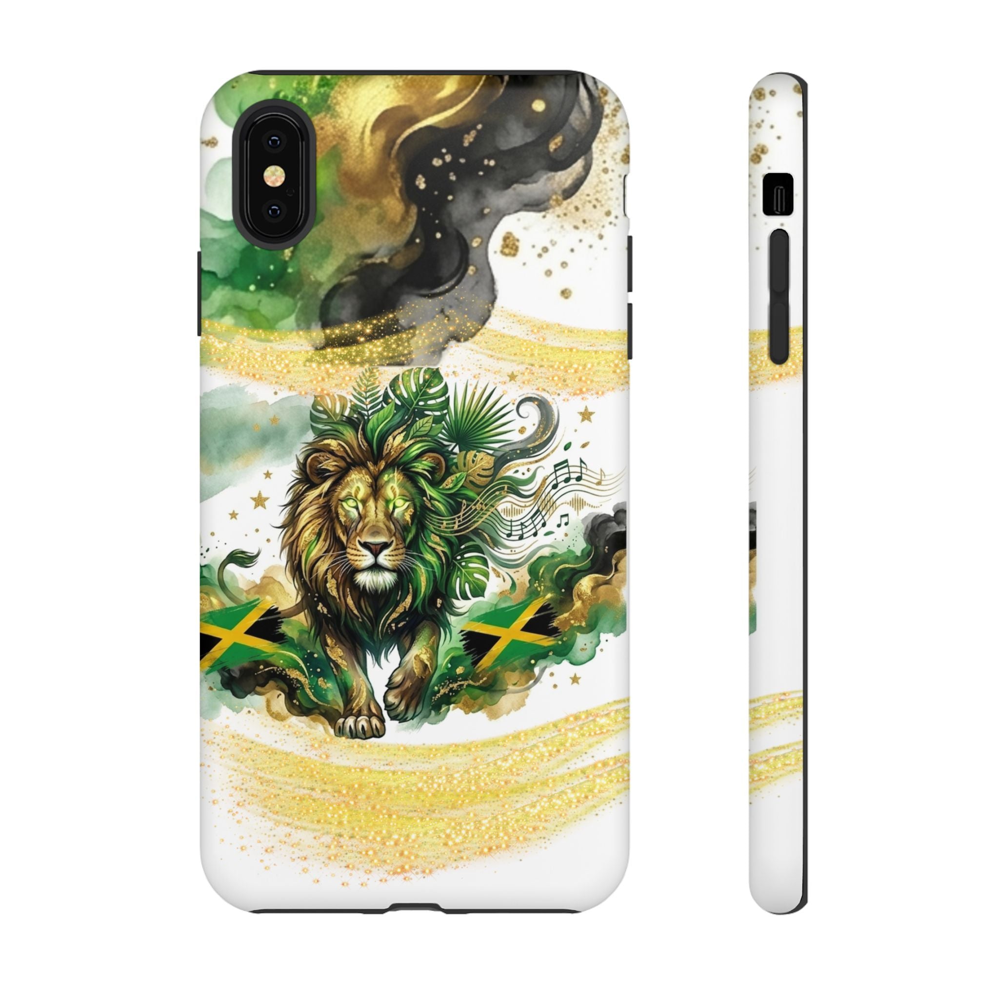 Reggae Lion Phone Case — Jamaican Flag Rasta Art Tough Phone Cover