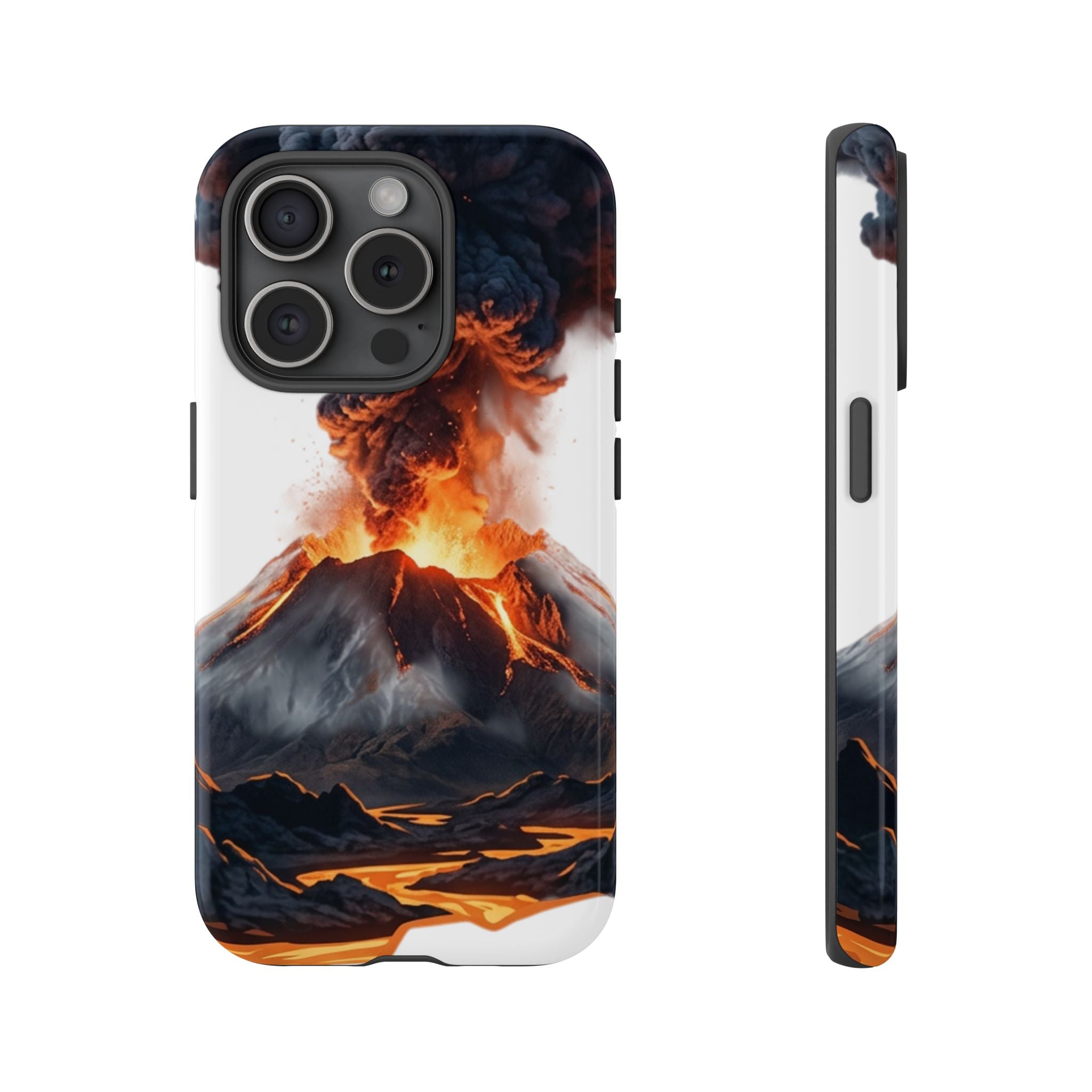 Volcano Eruption Tough Phone Case — Fiery Lava Protective Cover