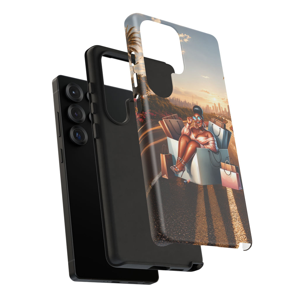 Phone Case — Chic Shopper Illustration on Cloud Background