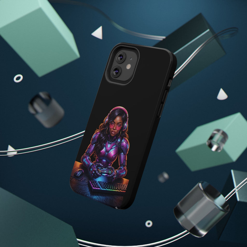 Gamer Girl Cyber Armor Phone Case — Impact‑Resistant Protective Cover