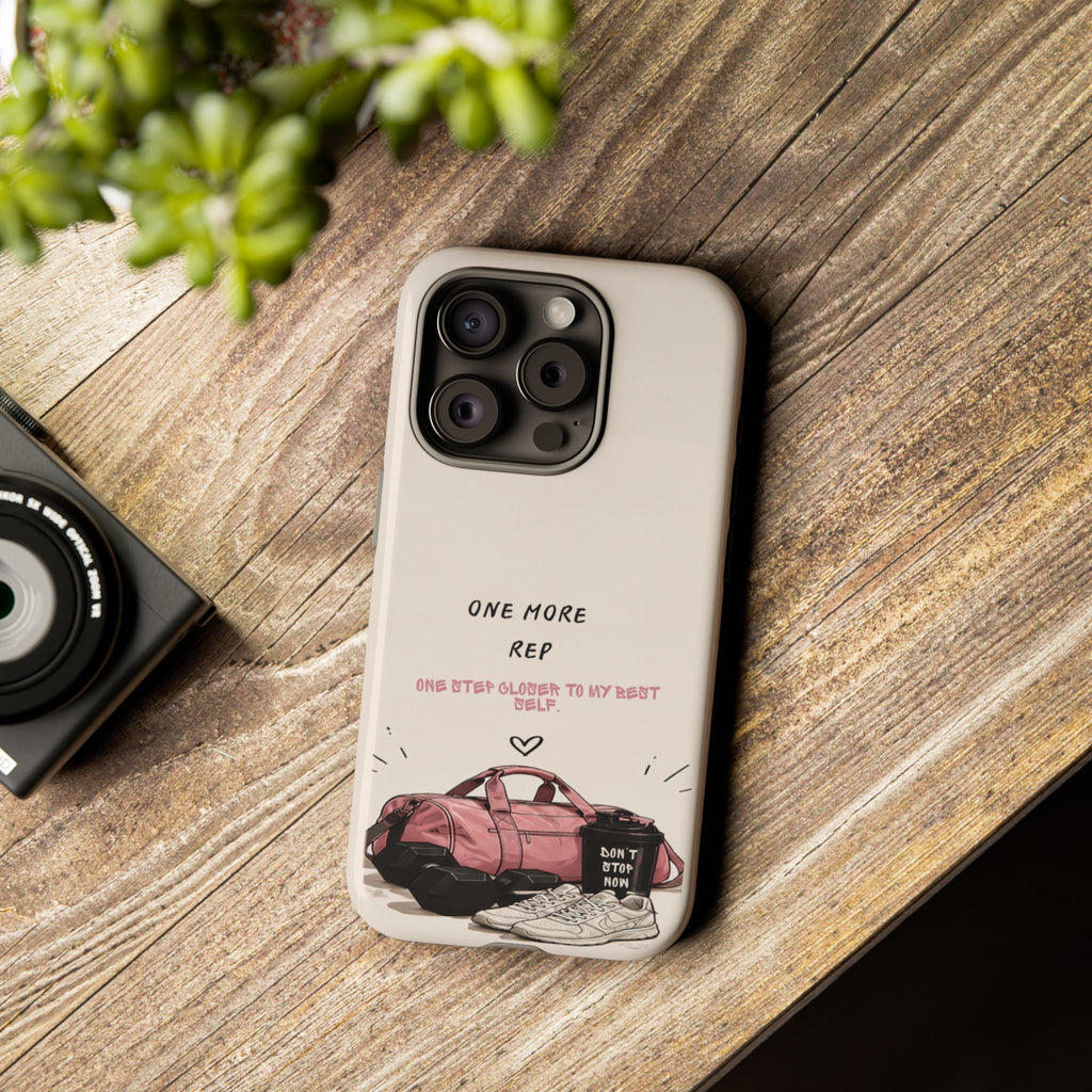 Gym Phone Case — "One More Rep" Workout Duffle & Sneakers Protective Case