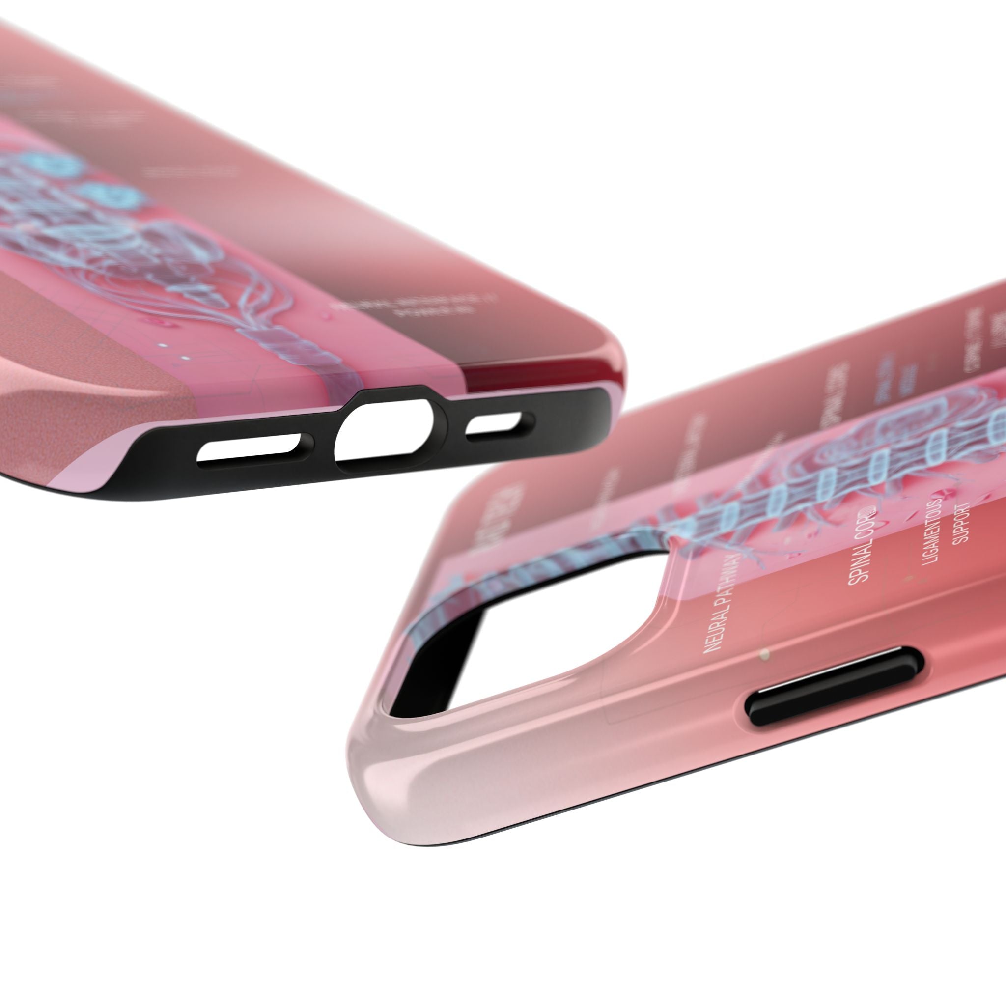 Anatomical Spine Tough Phone Case — Medical X-Ray Design, ‘Spinal Cord’ Labelled