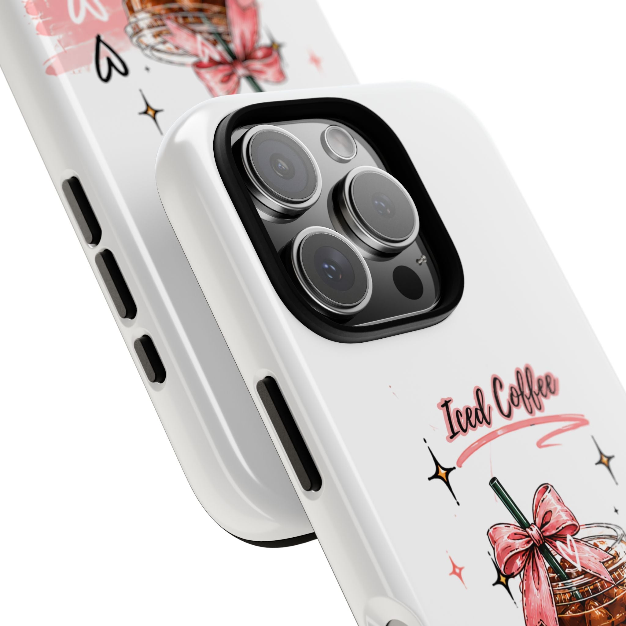 Iced Coffee Phone Case – Cute Pink Boba Design ("Iced coffee is my person")
