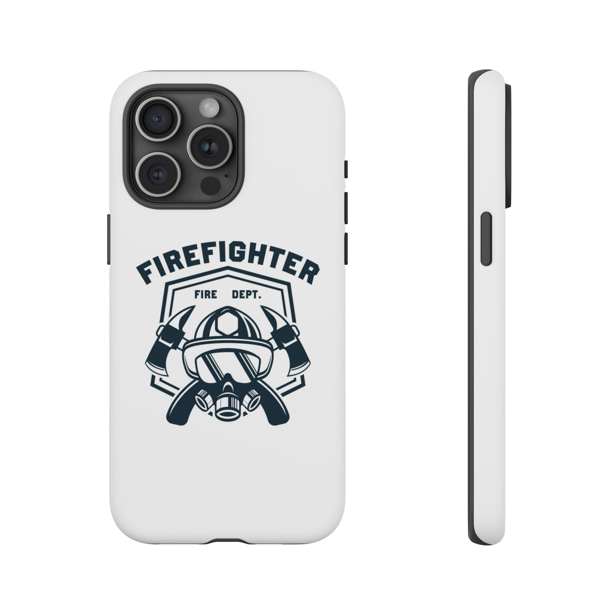 Firefighter Tough Phone Case — Fire Dept Helmet & Axes Protective Cover