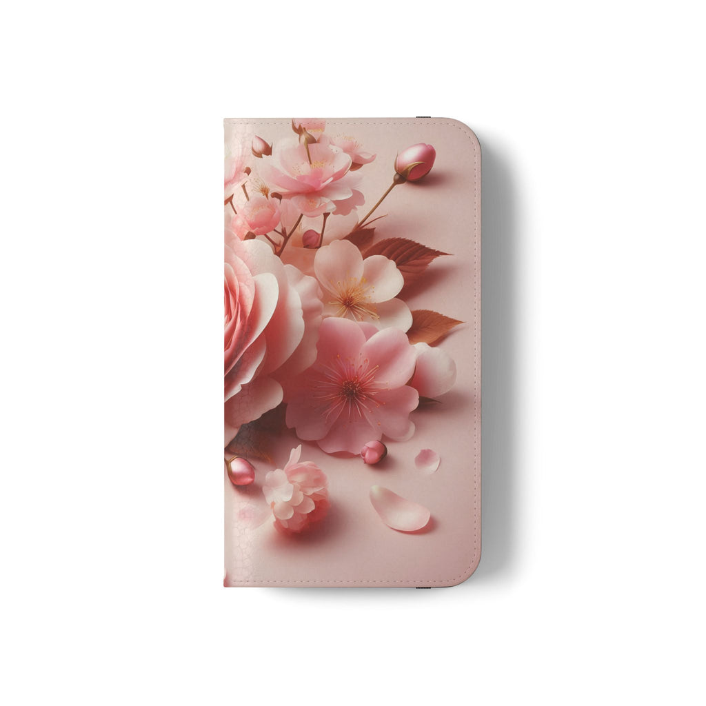 Floral Rose Flip Case — Pink Blossom Wallet Phone Cover