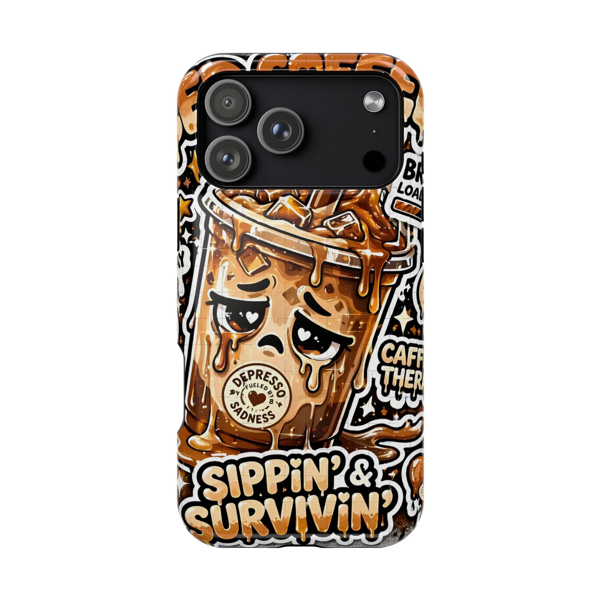 Iced Coffee Phone Case — “Sippin' & Survivin'” Magnetic Impact-Resistant Case