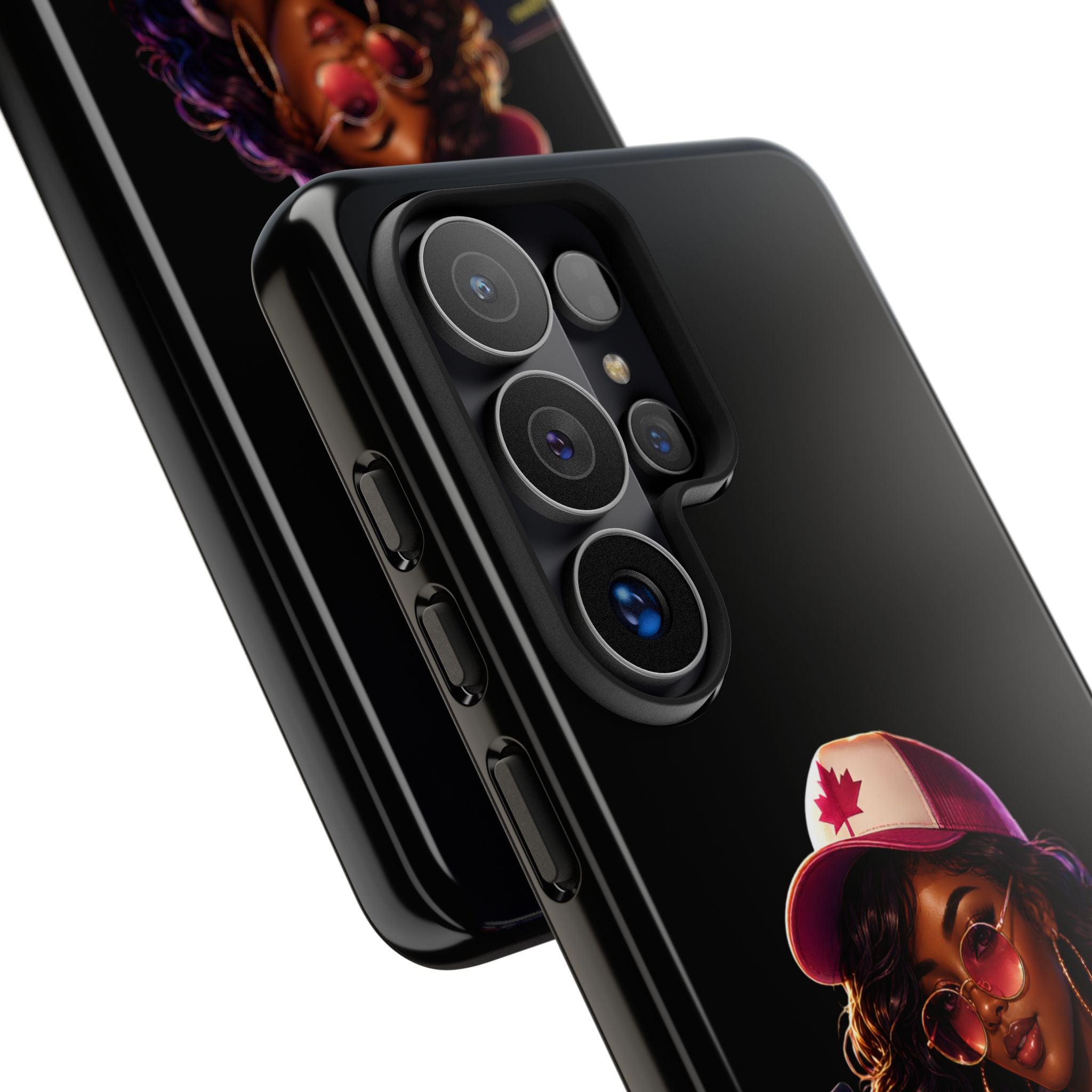 Phone Case — Stylish Urban Woman Design with Maple Cap