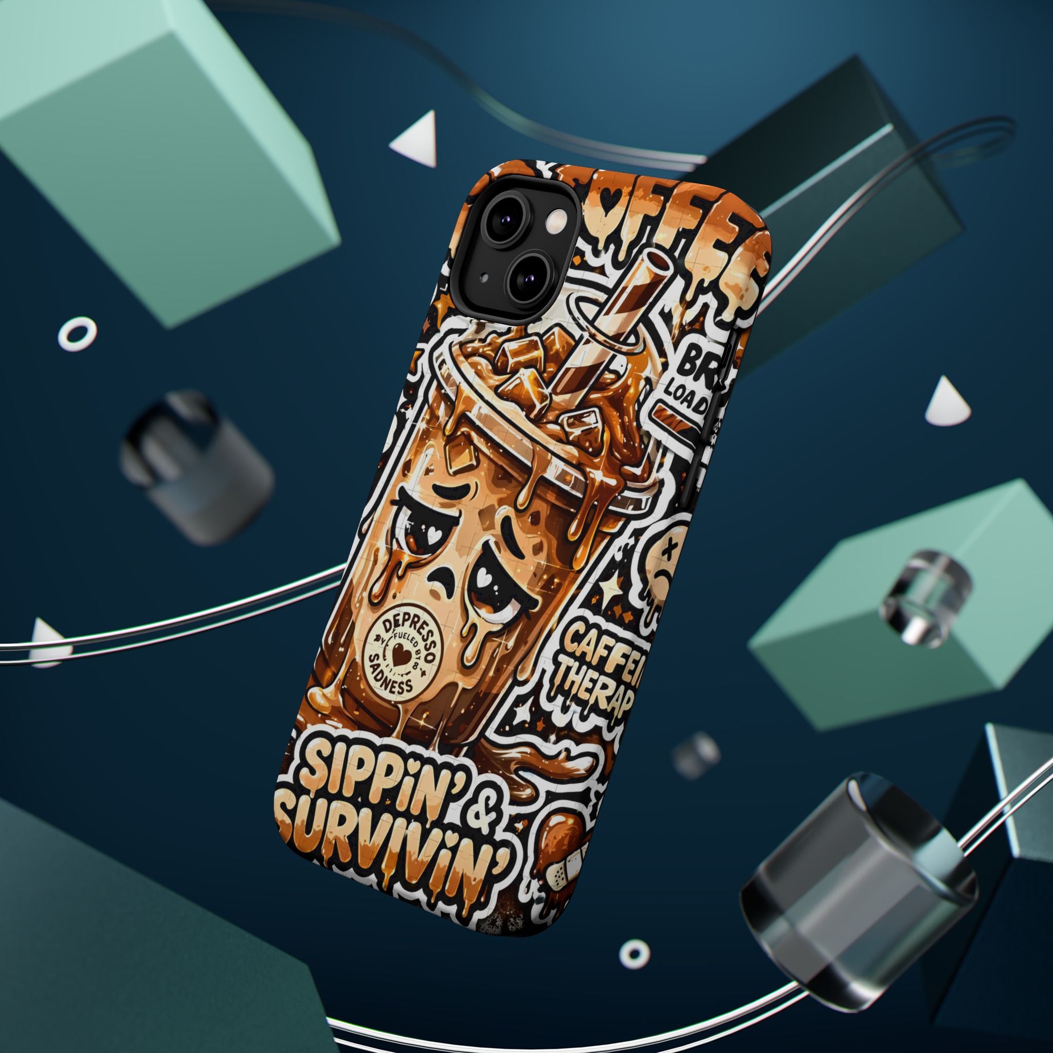 Iced Coffee Phone Case — “Sippin' & Survivin'” Magnetic Impact-Resistant Case