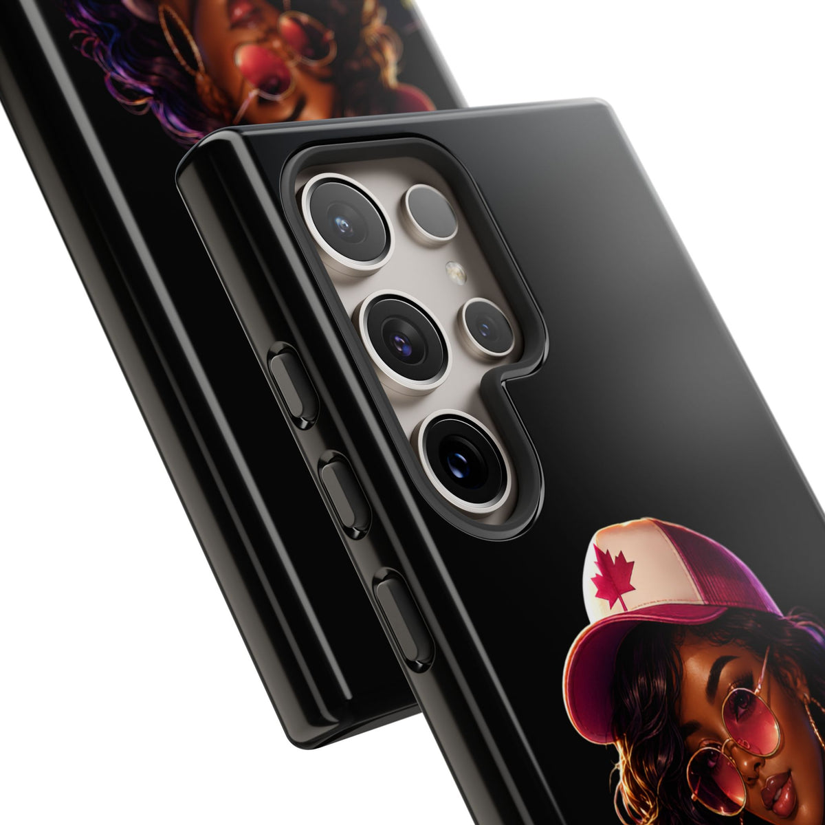 Phone Case - Cool Urban Woman with Headphones & Maple Hat
