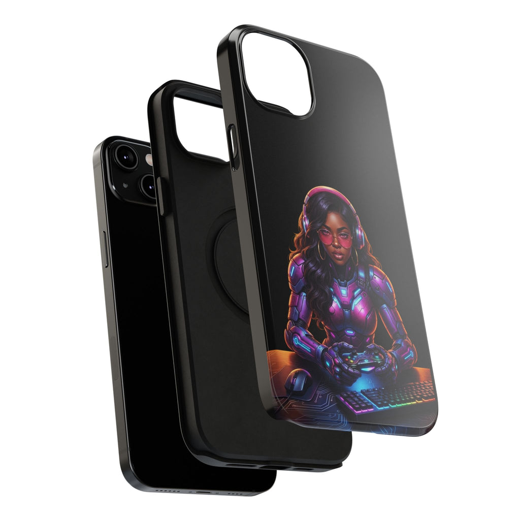 Gamer Girl Cyber Armor Phone Case — Impact‑Resistant Protective Cover