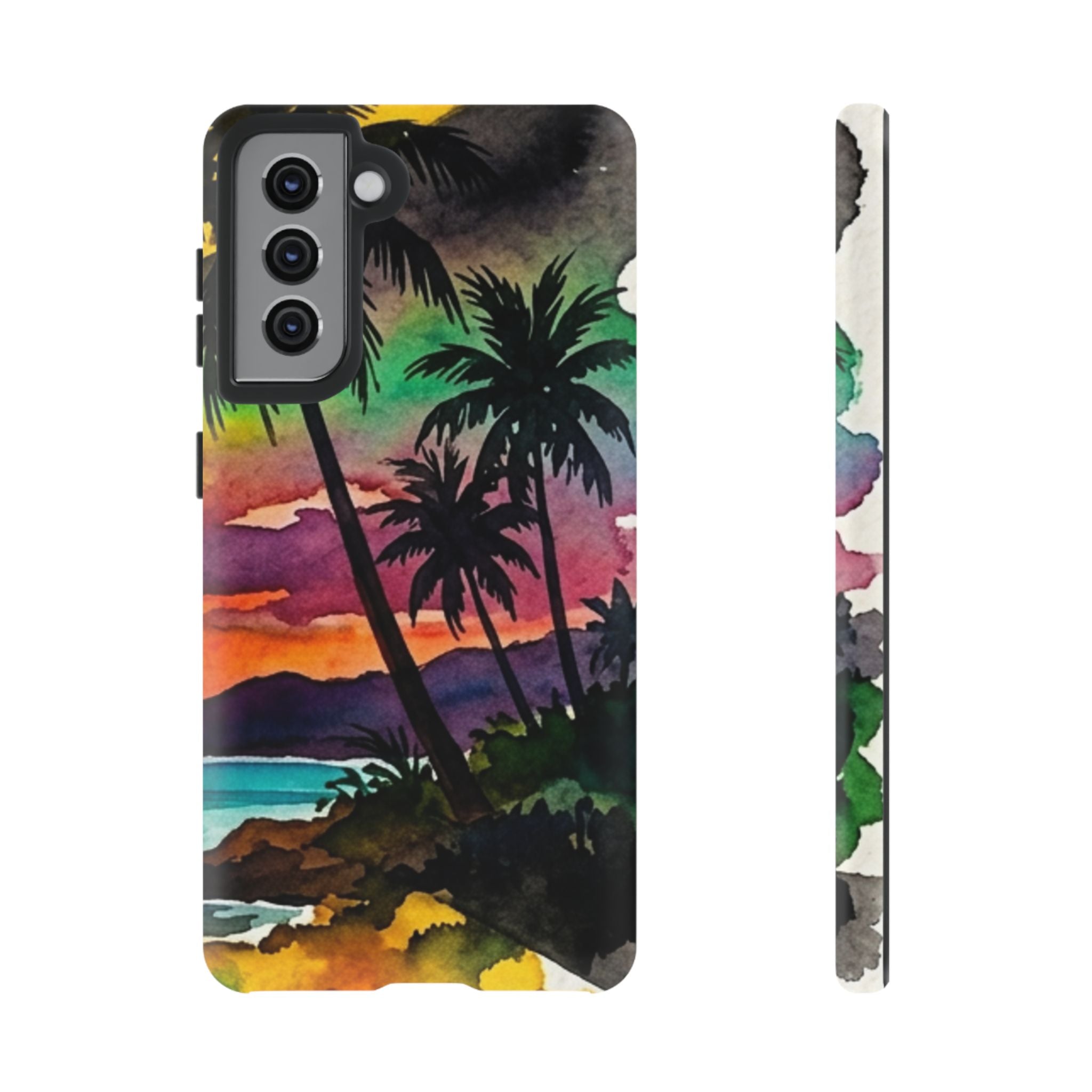 Tropical Sunset Phone Case – Palm Tree Beach Protective Cover