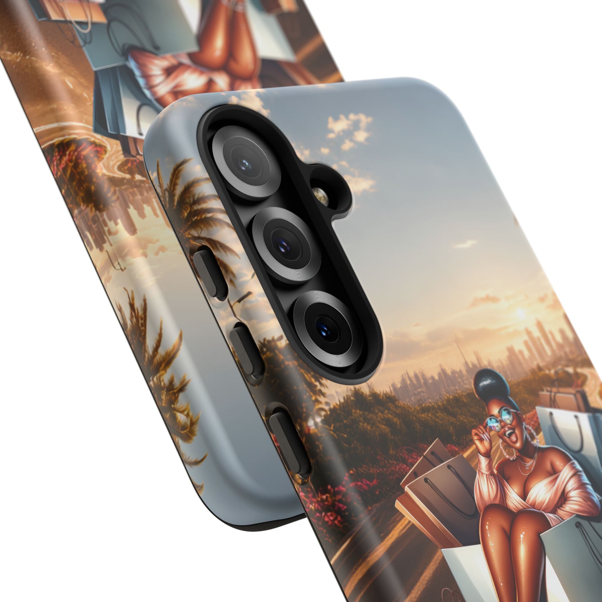 Phone Case — Chic Shopper Illustration on Cloud Background
