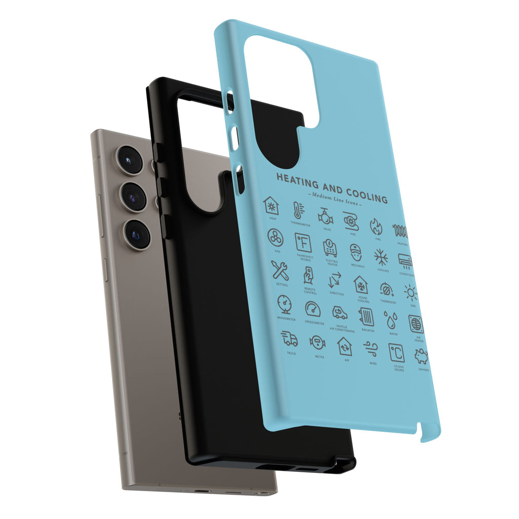 Heating and Cooling Icons Phone Case – HVAC Technician Protective Phone Cover