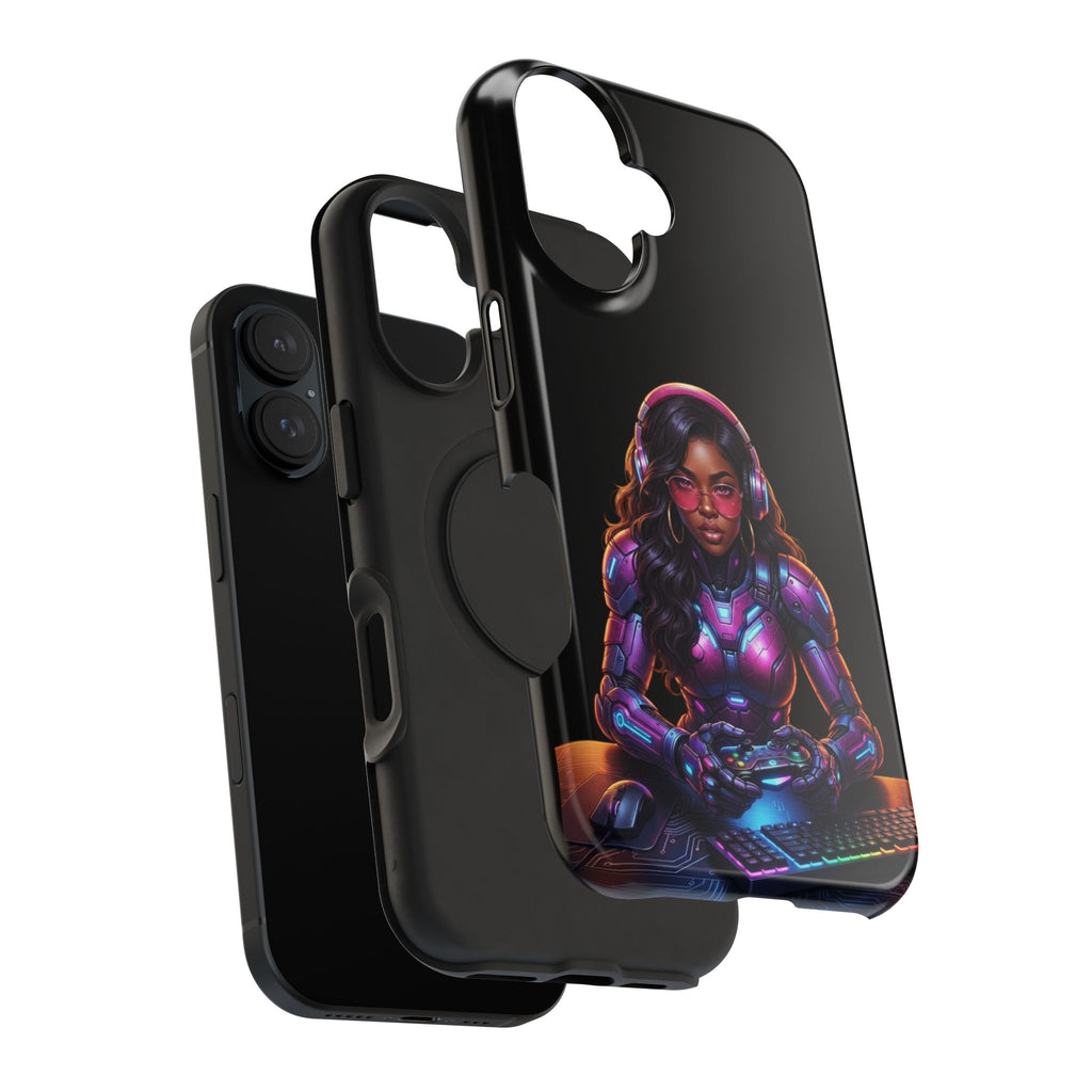 Gamer Girl Cyber Armor Phone Case — Impact‑Resistant Protective Cover