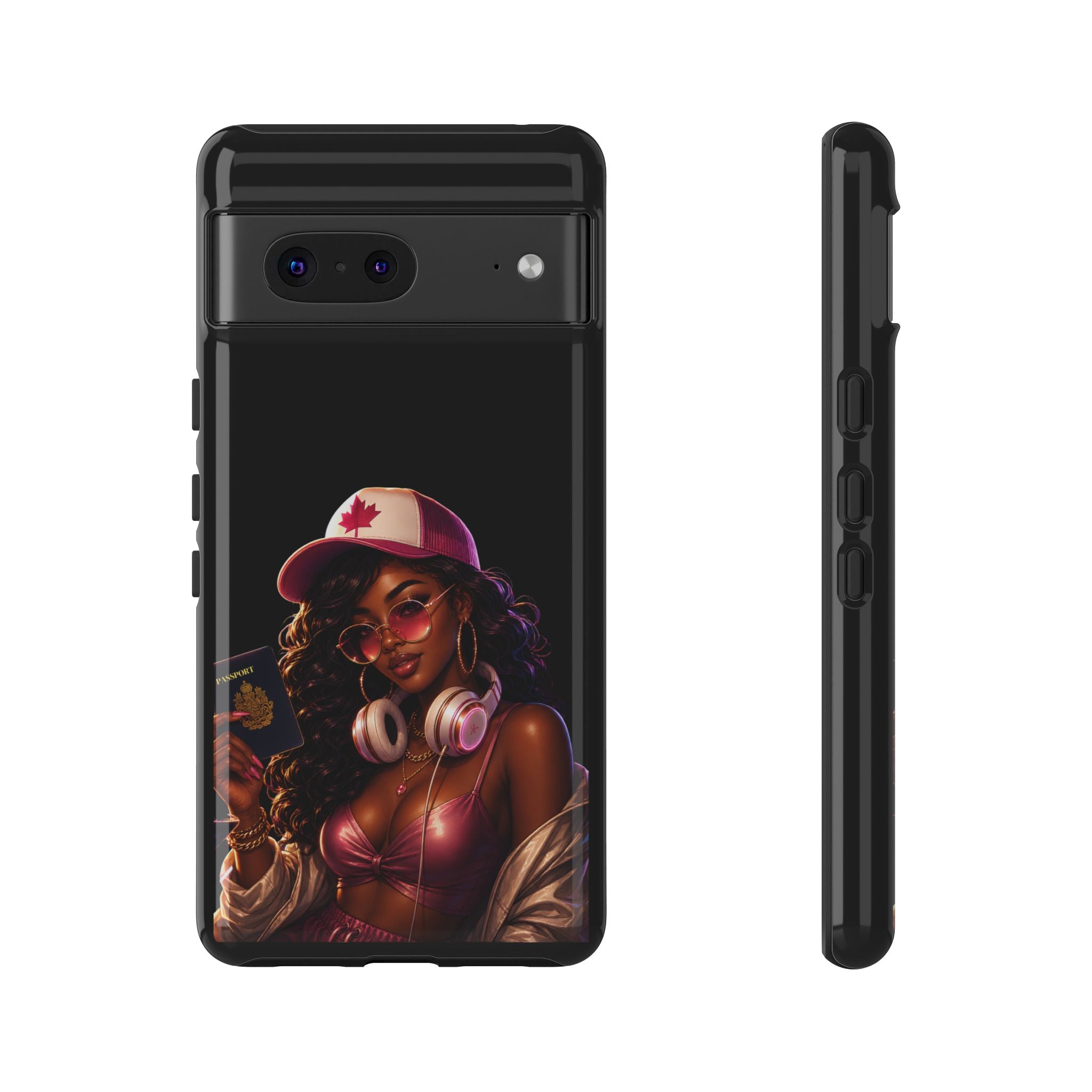 Phone Case — Stylish Urban Woman Design with Maple Cap