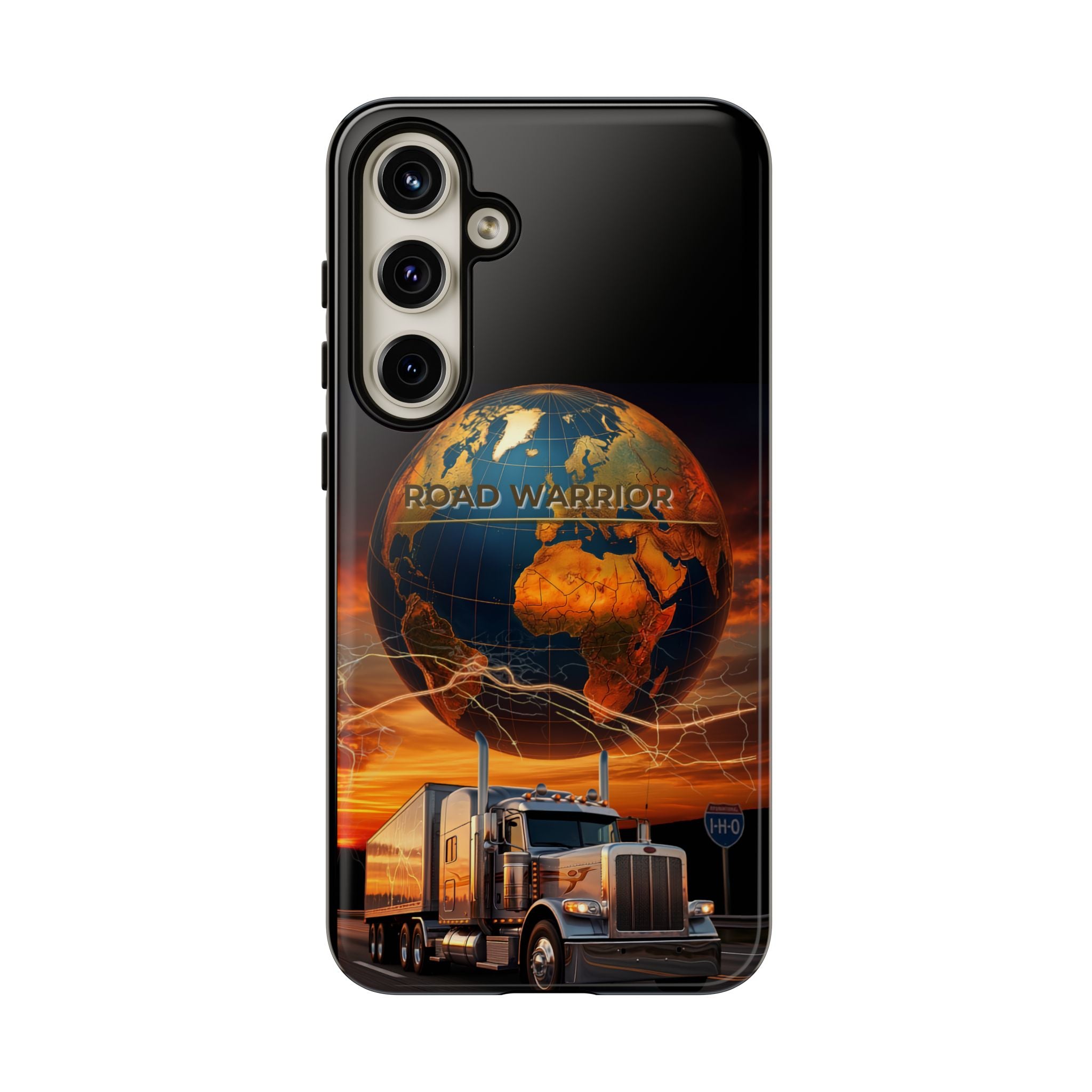 Truck Driver Phone Case — 'Global Road Warrior' Semi Truck Globe Tough Phone Cover
