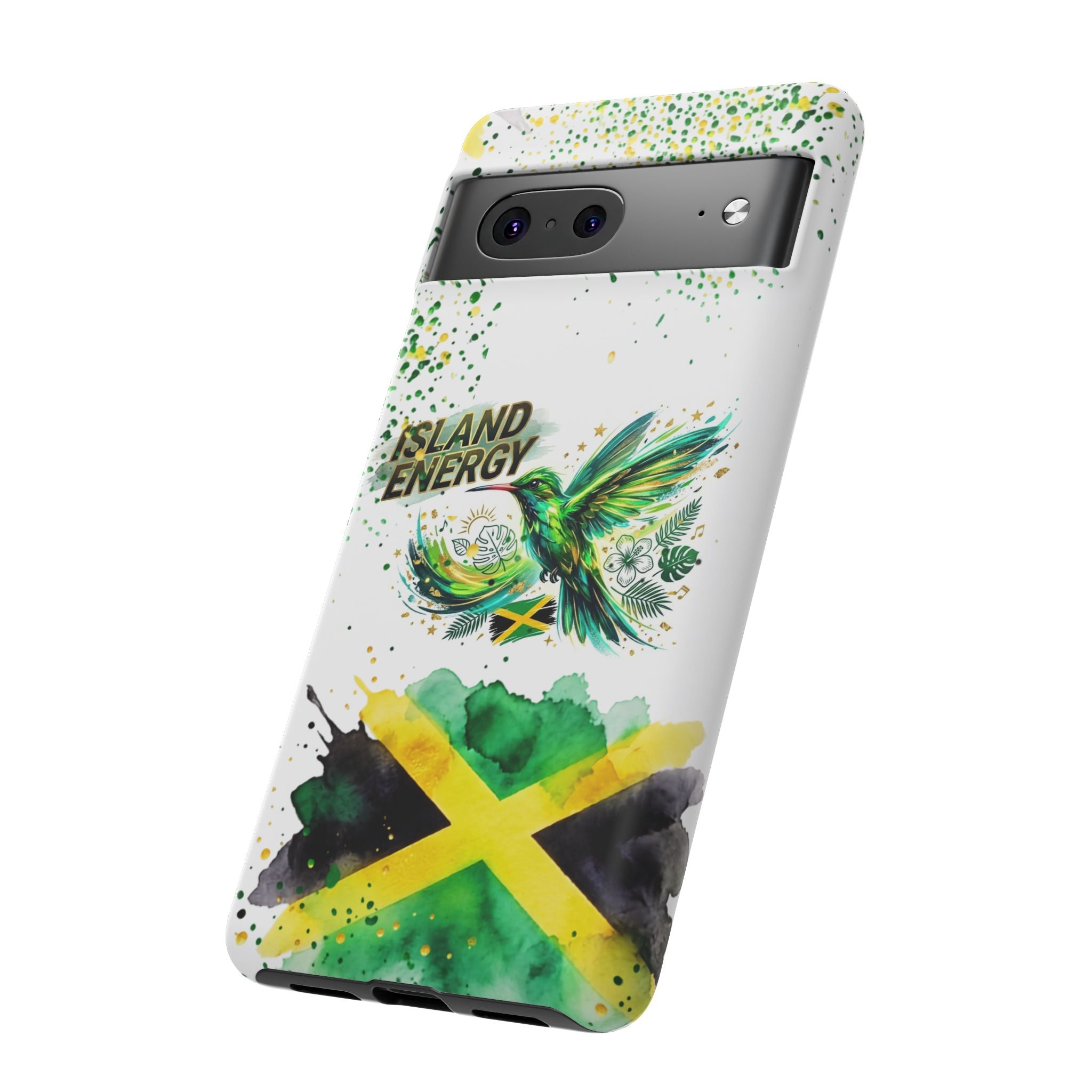 Island Energy Tough Phone Case — Colorful Hummingbird & Tropical Sunset Protective Cover