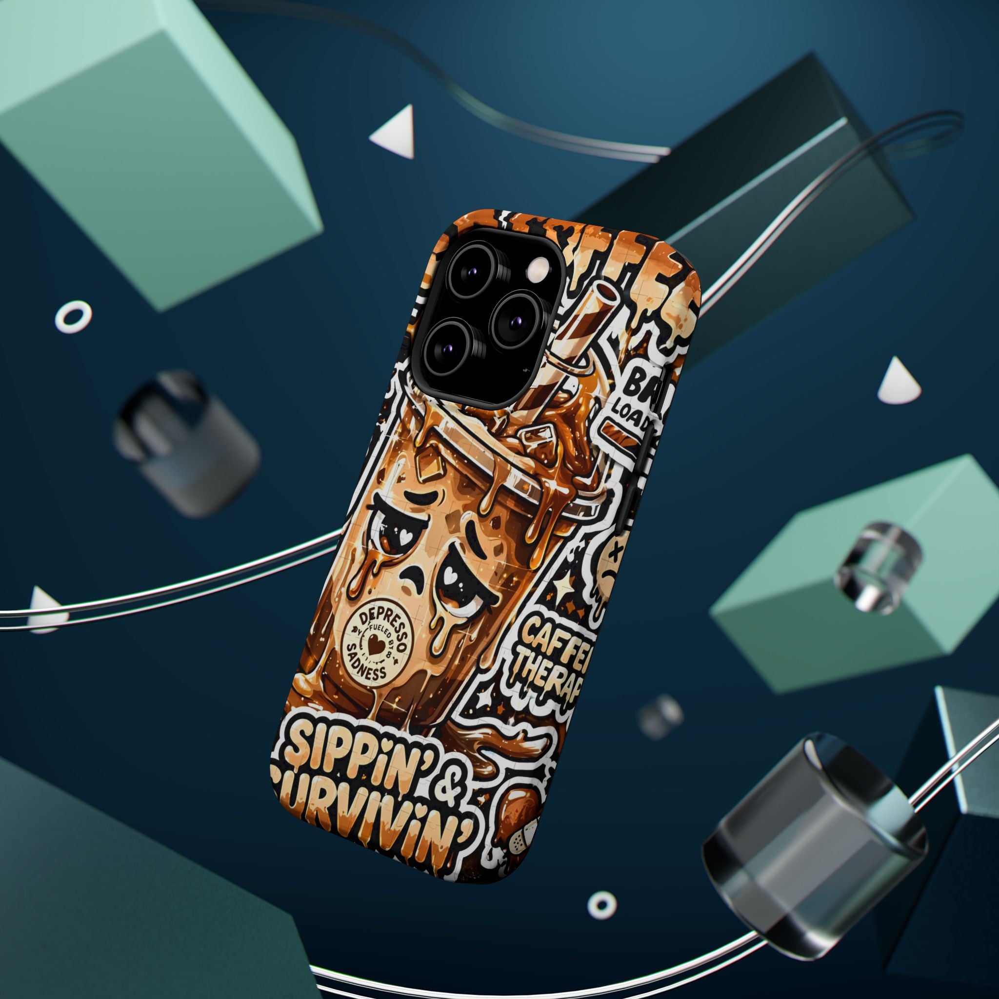 Iced Coffee Phone Case — “Sippin' & Survivin'” Magnetic Impact-Resistant Case