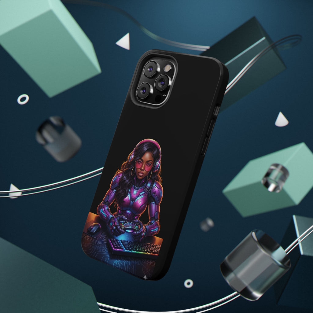 Gamer Girl Cyber Armor Phone Case — Impact‑Resistant Protective Cover