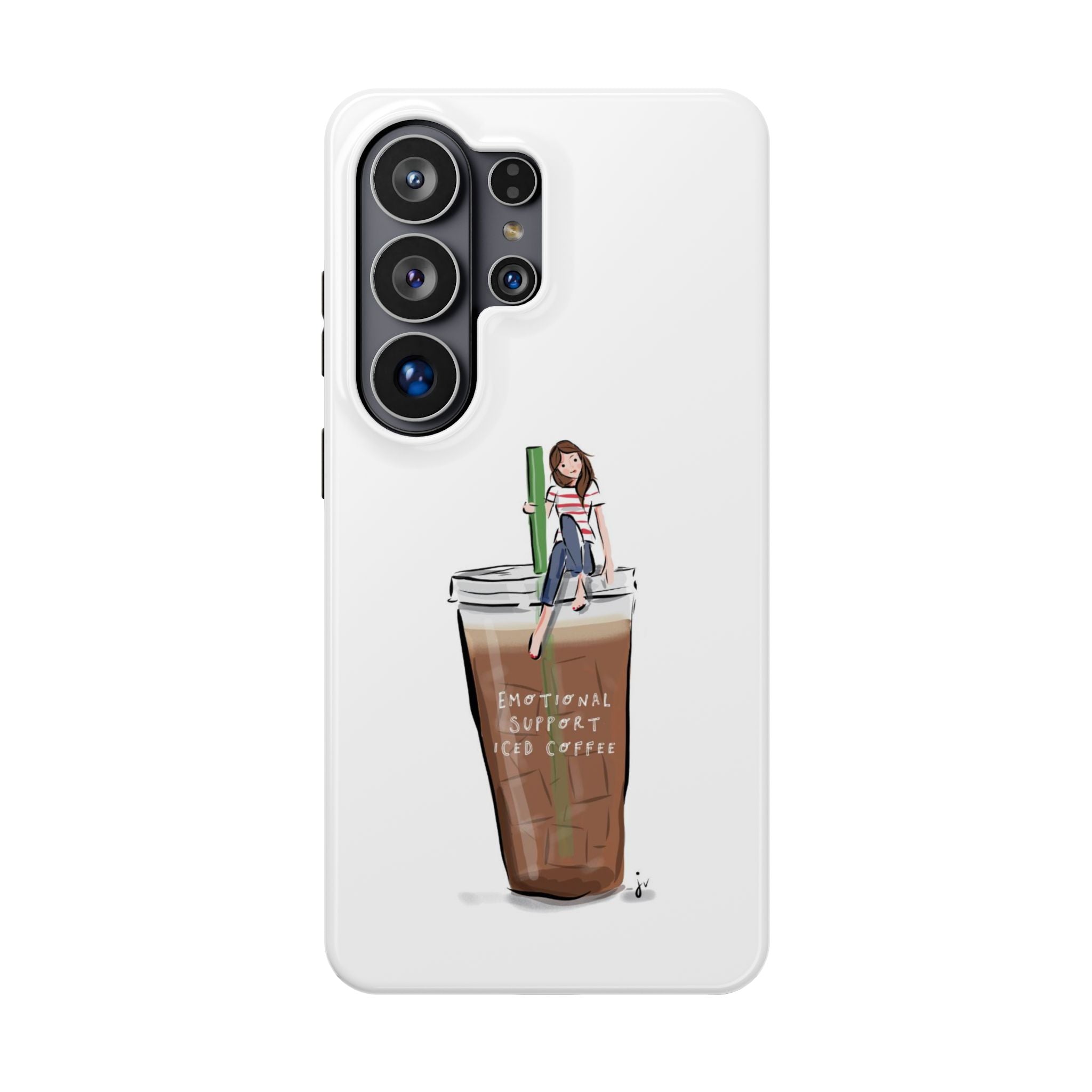 Iced Coffee & Me Phone Case — Cute Illustration 'Emotional Support Iced Coffee' Impact-Resistant Case