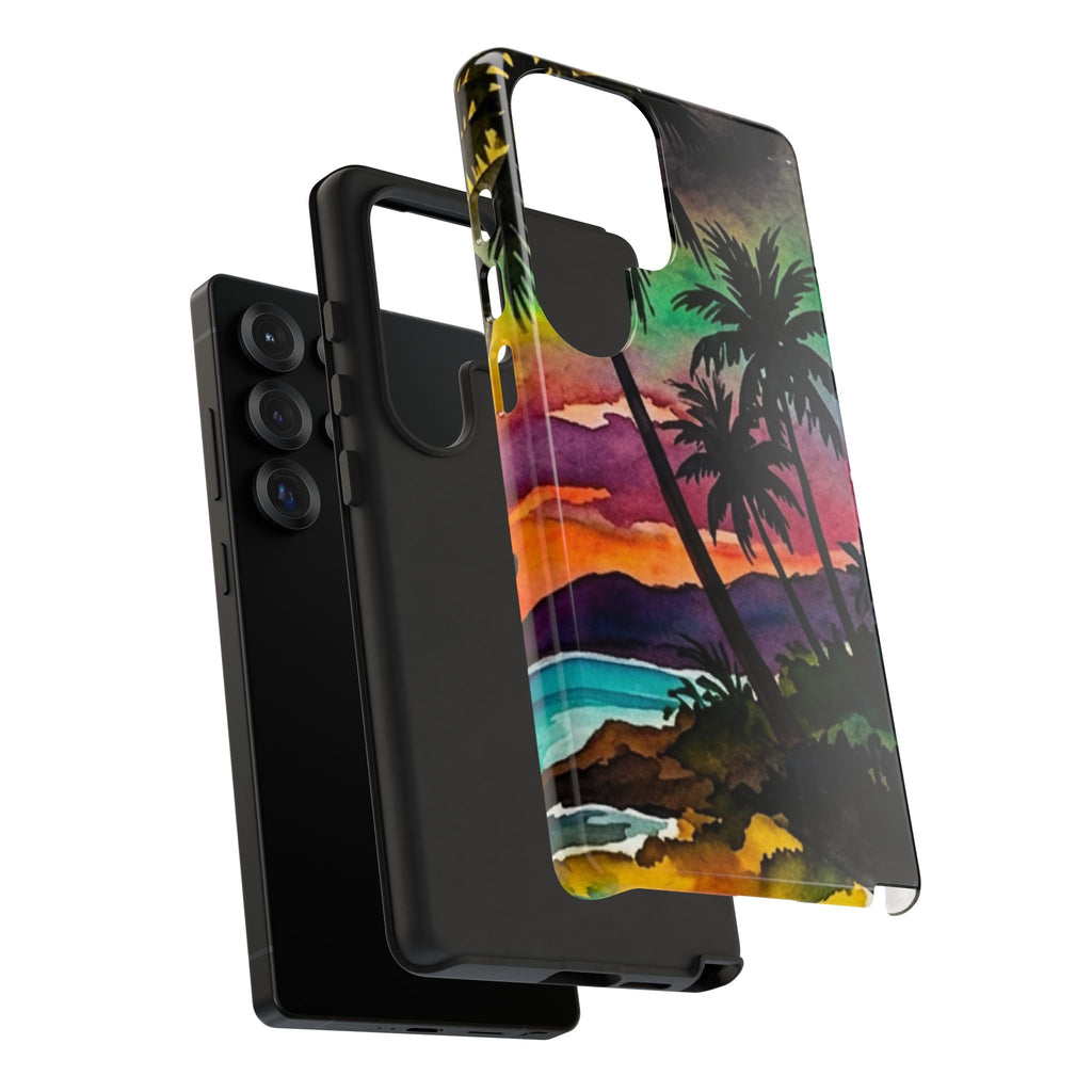Tropical Sunset Phone Case – Palm Tree Beach Protective Cover