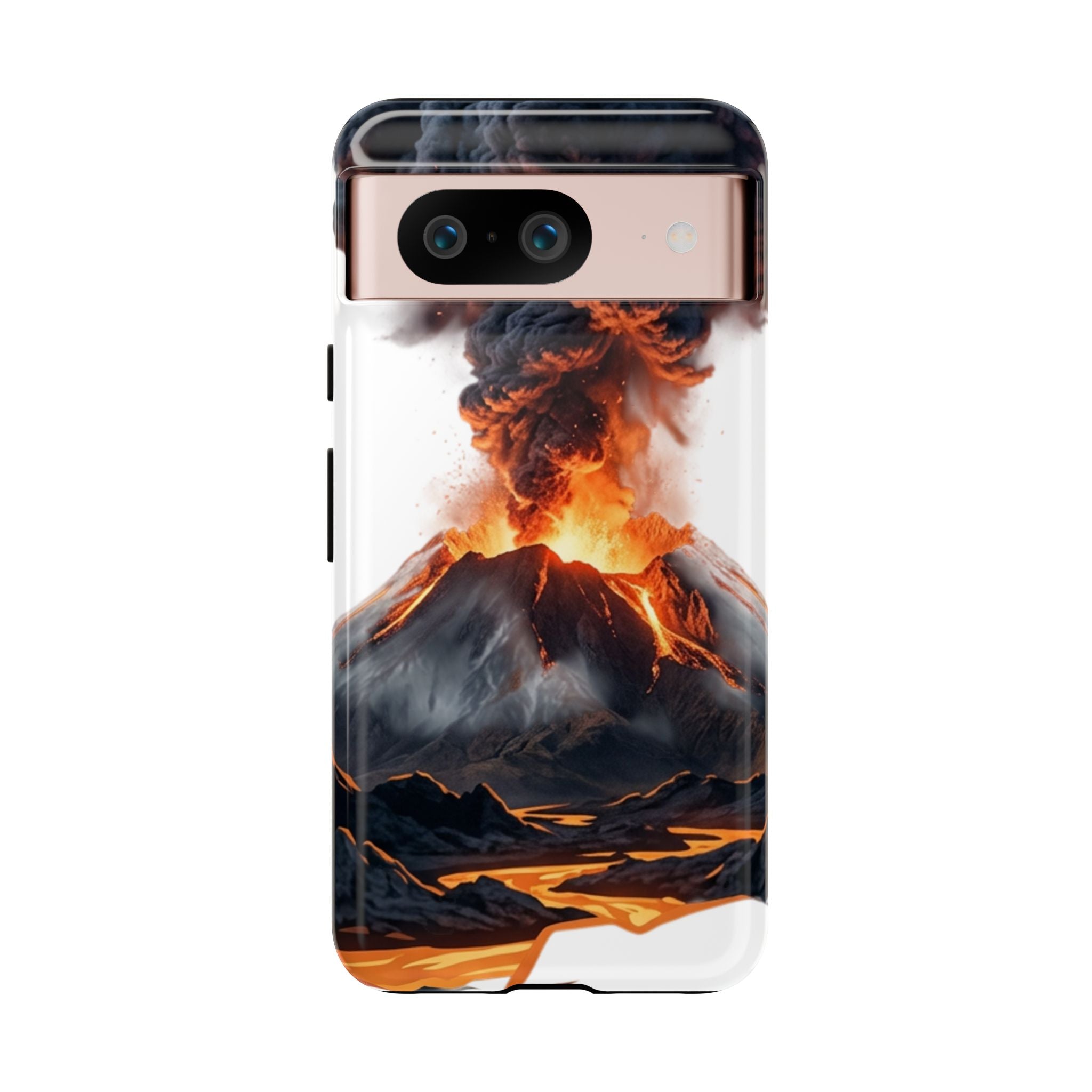 Volcano Eruption Tough Phone Case — Fiery Lava Protective Cover
