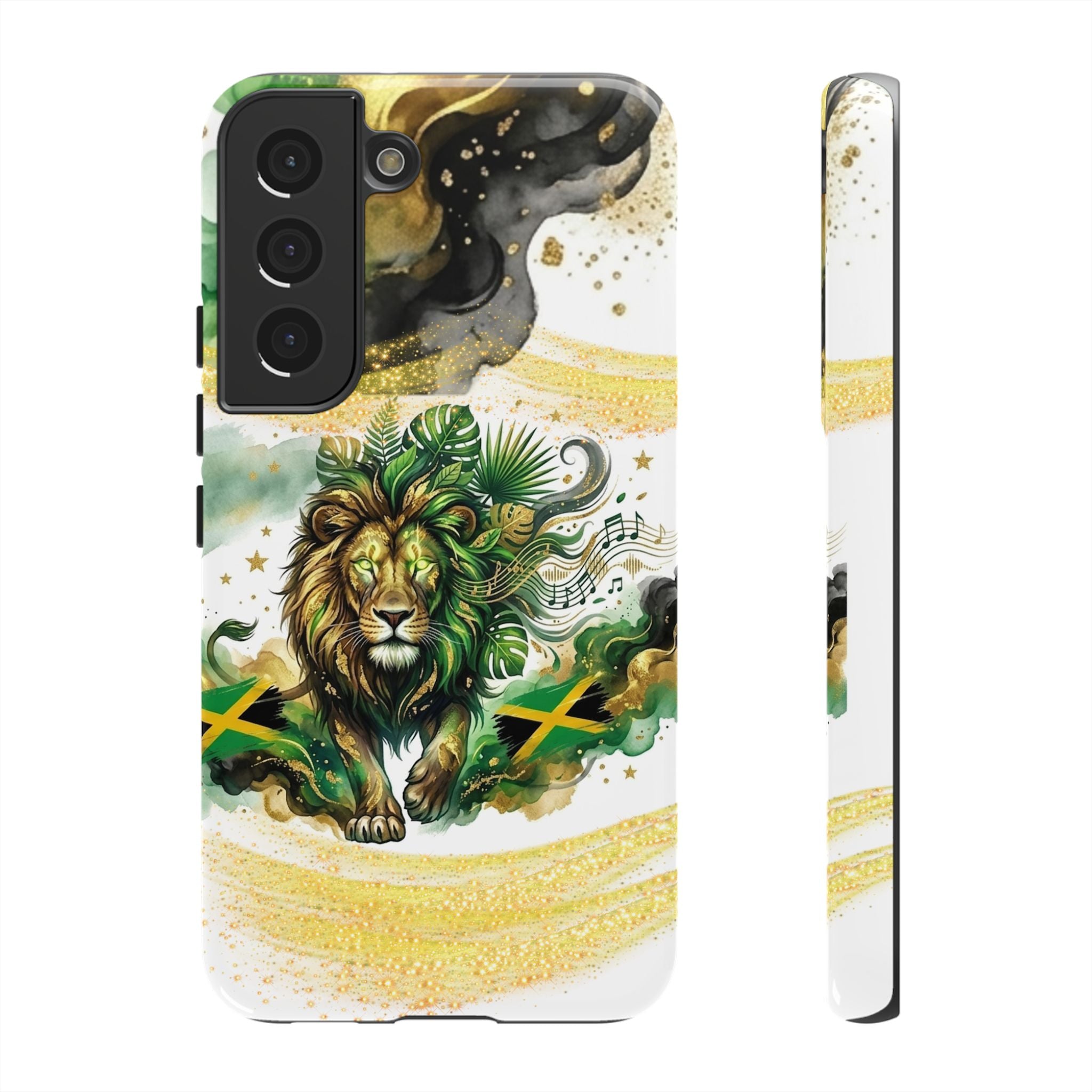 Reggae Lion Phone Case — Jamaican Flag Rasta Art Tough Phone Cover