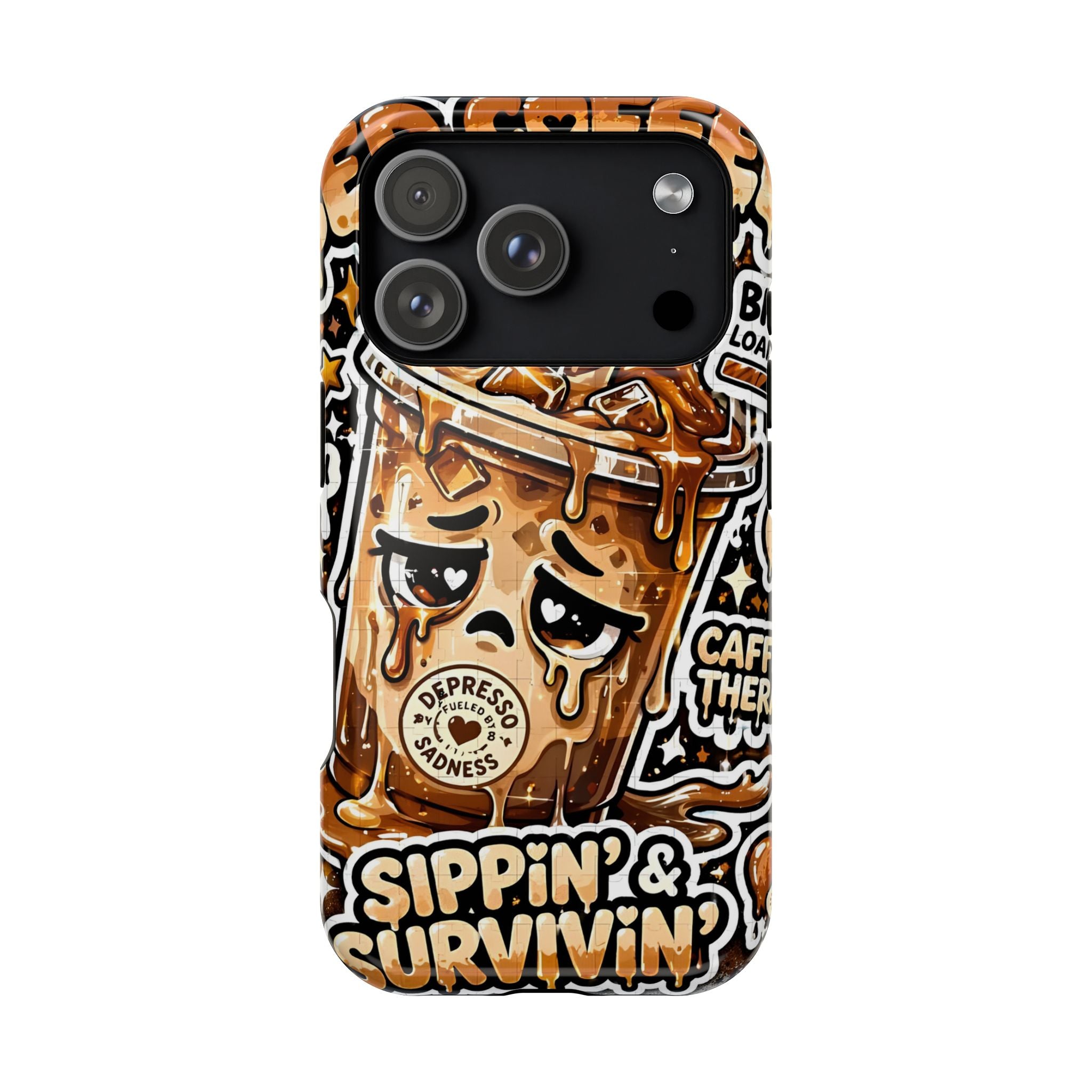 Iced Coffee Phone Case — “Sippin' & Survivin'” Magnetic Impact-Resistant Case