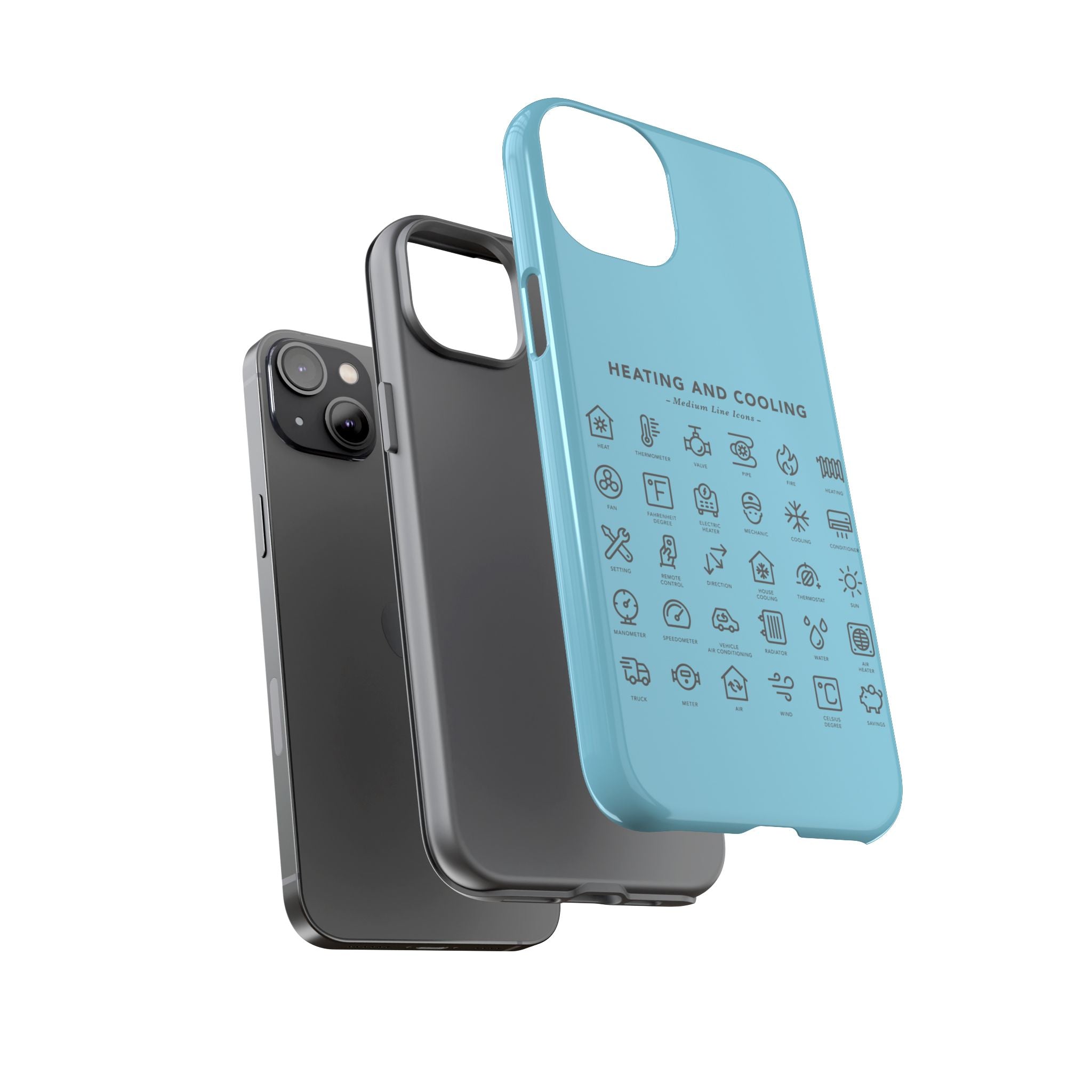 Heating and Cooling Icons Phone Case – HVAC Technician Protective Phone Cover