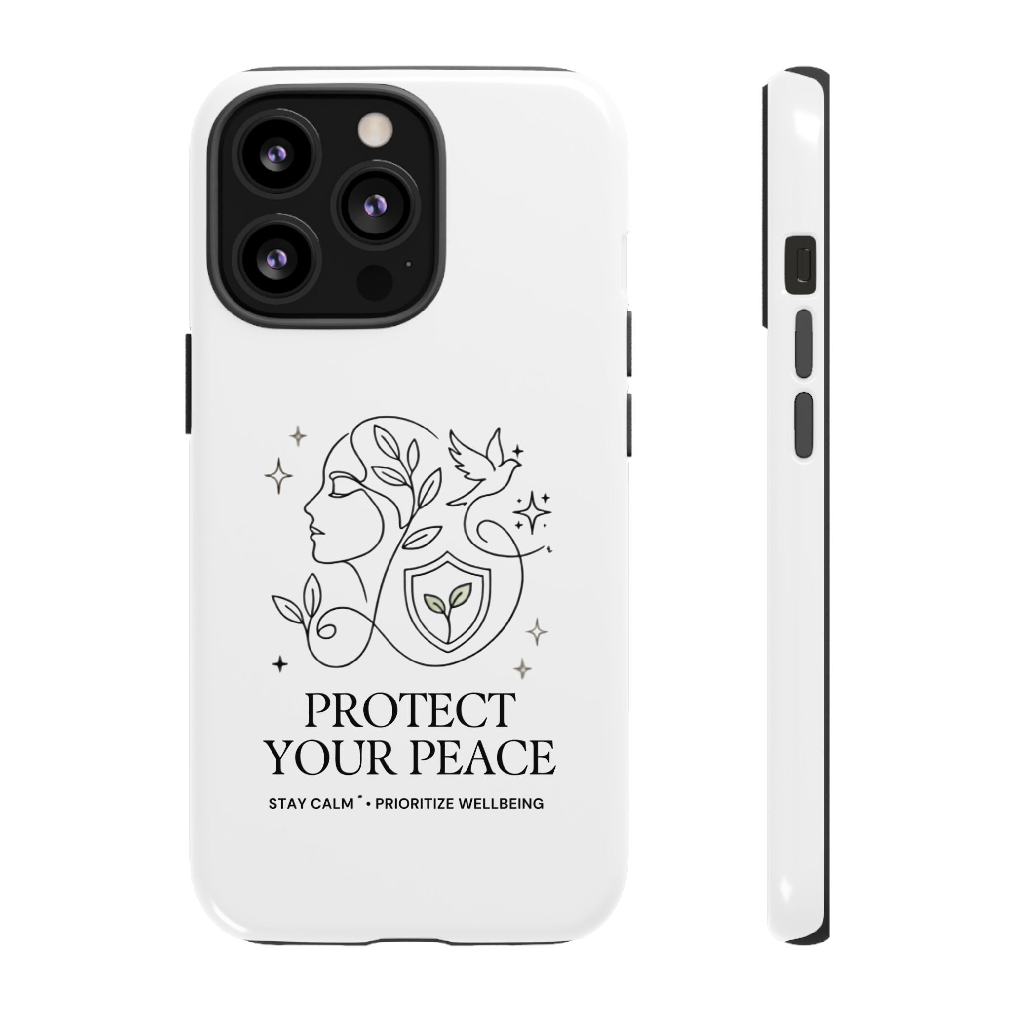 Protect Your Peace Phone Case – Minimalist Wellness iPhone Cover