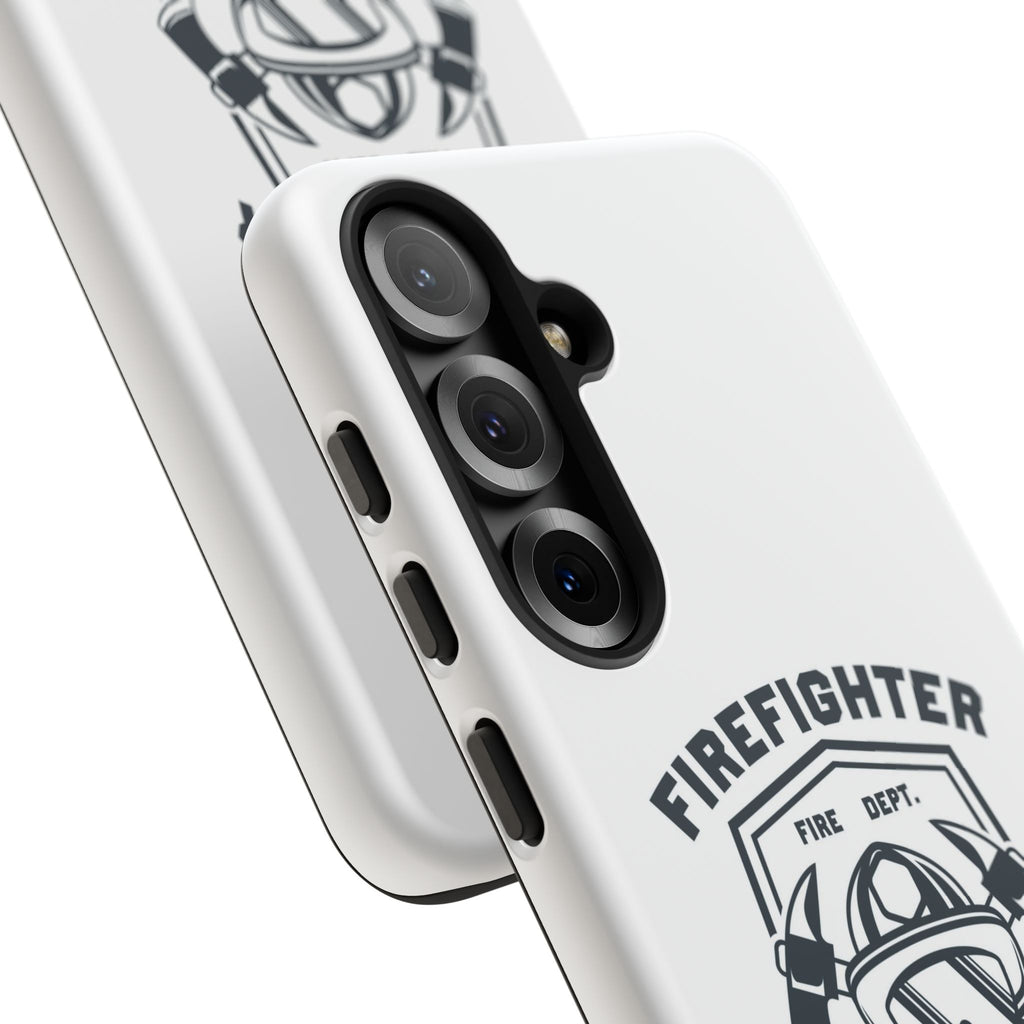 Firefighter Tough Phone Case — Fire Dept Helmet & Axes Protective Cover