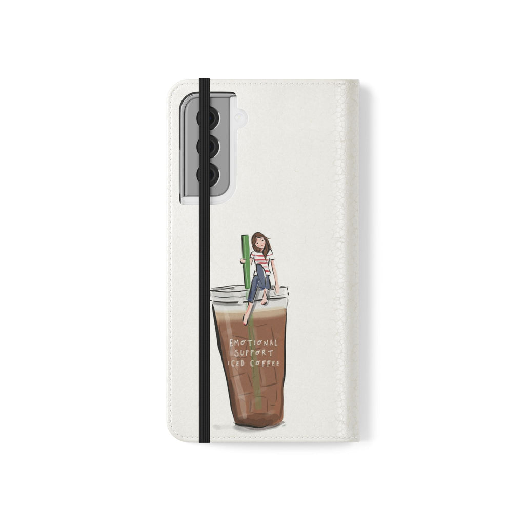 Flip Case — "Emotional Support Iced Coffee" Phone Wallet Case