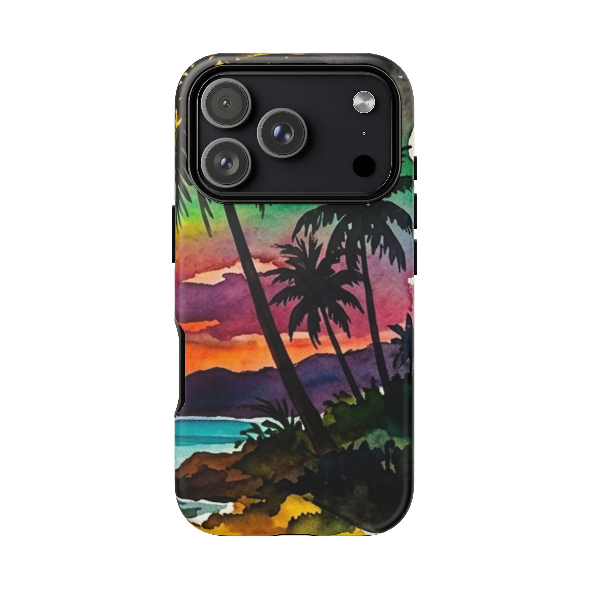 Tropical Sunset Phone Case – Palm Tree Beach Protective Cover
