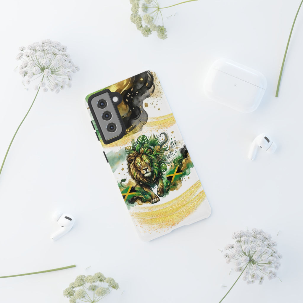 Reggae Lion Phone Case — Jamaican Flag Rasta Art Tough Phone Cover