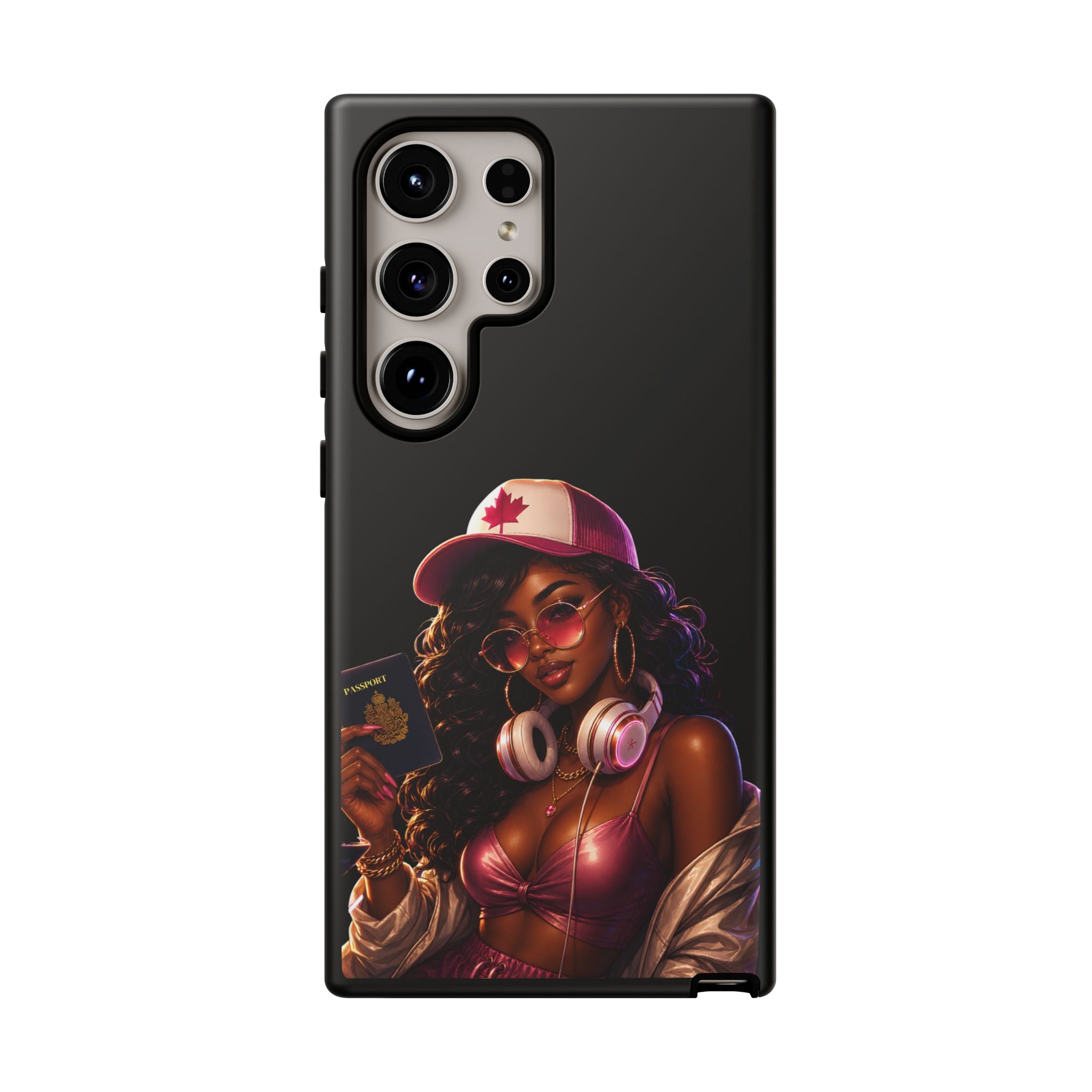 Phone Case — Stylish Urban Woman Design with Maple Cap