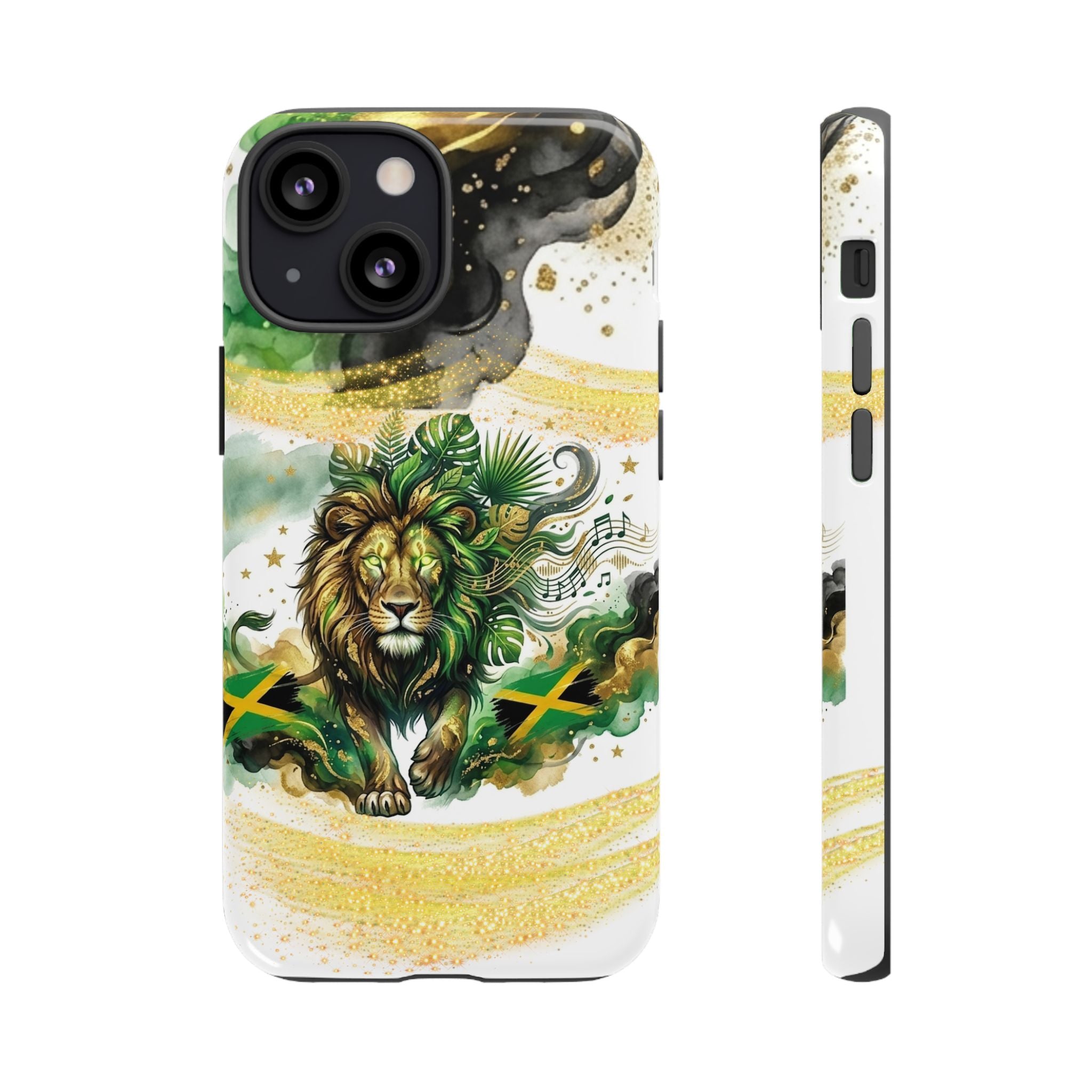 Reggae Lion Phone Case — Jamaican Flag Rasta Art Tough Phone Cover