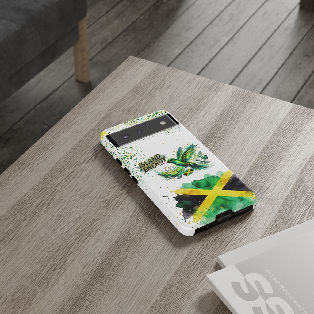 Island Energy Tough Phone Case — Colorful Hummingbird & Tropical Sunset Protective Cover