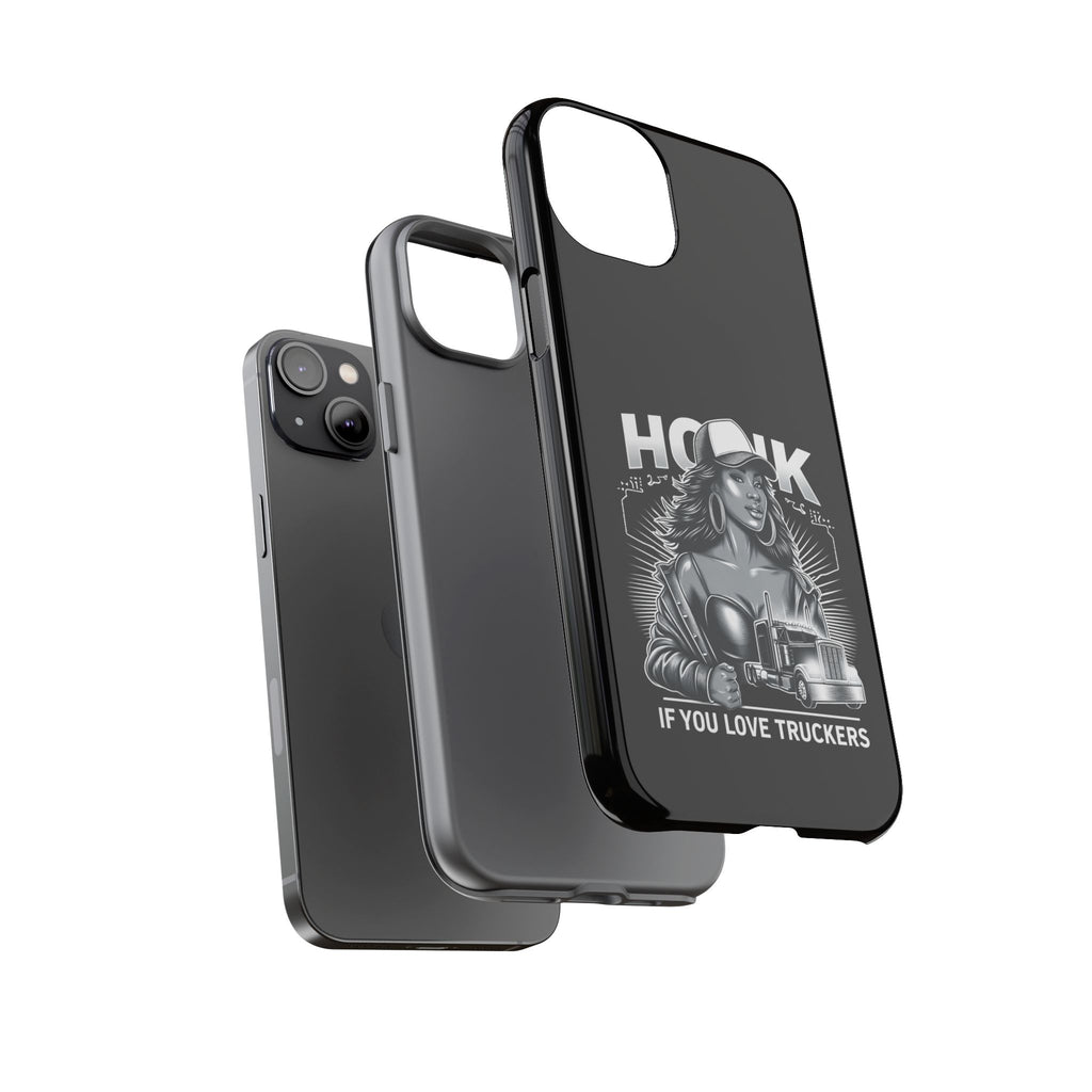 Phone Case — 'Honk' Trucker Girl Retro Semi Truck Protective Case