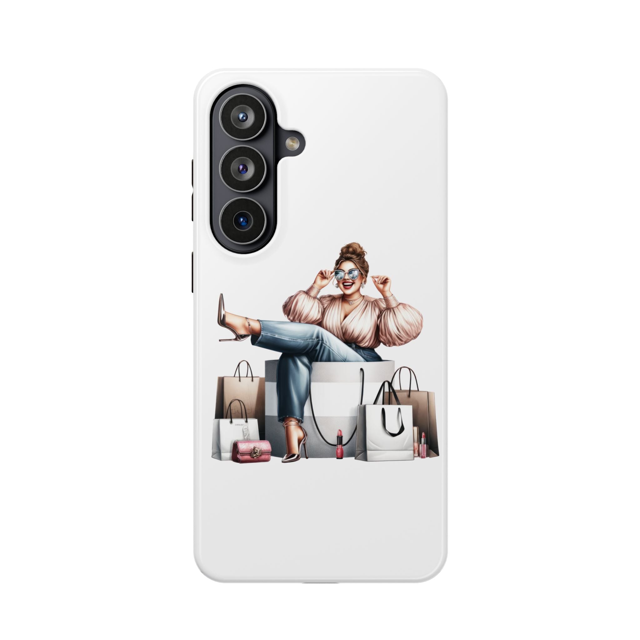 Magnetic Impact-Resistant Case — Luxury Shopper Goddess on Clouds Phone Cover