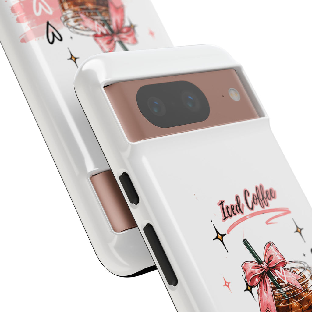 Iced Coffee Phone Case – Cute Pink Boba Design ("Iced coffee is my person")