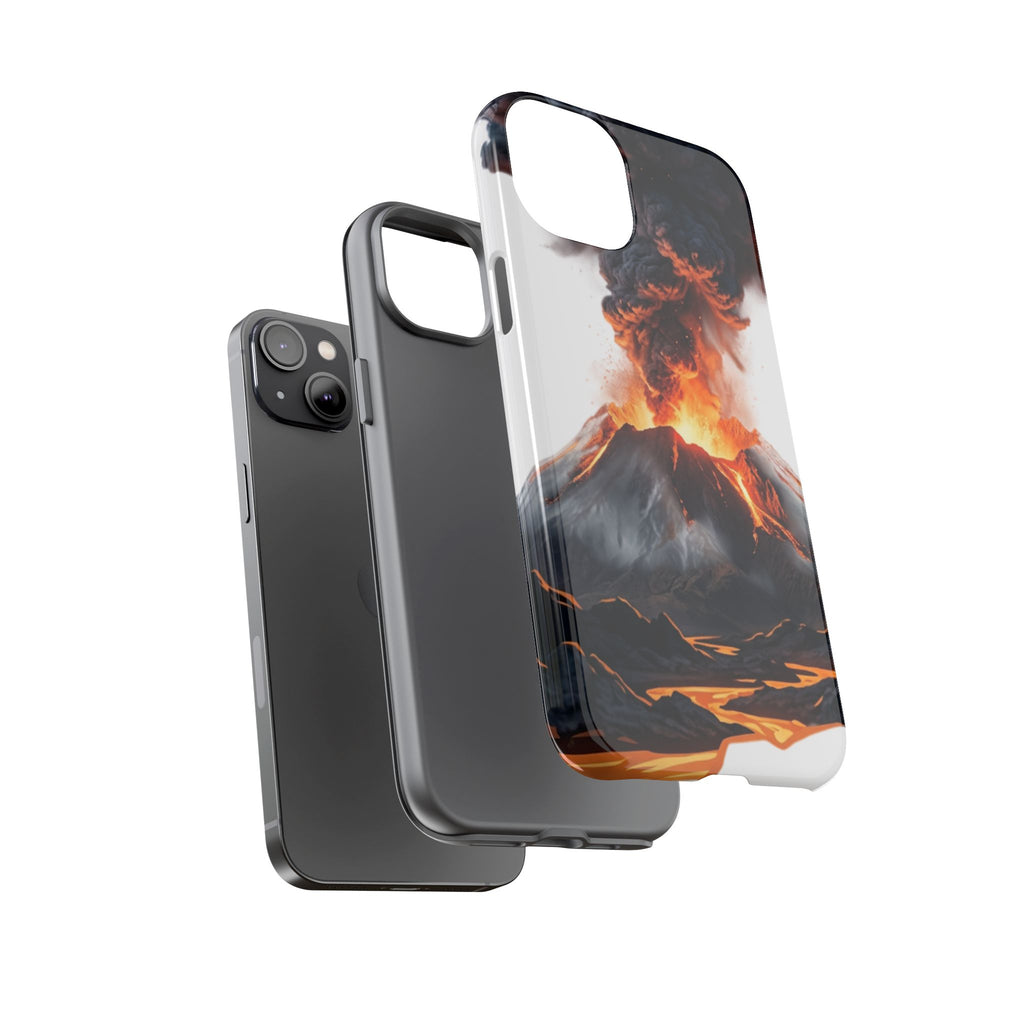 Volcano Eruption Tough Phone Case — Fiery Lava Protective Cover