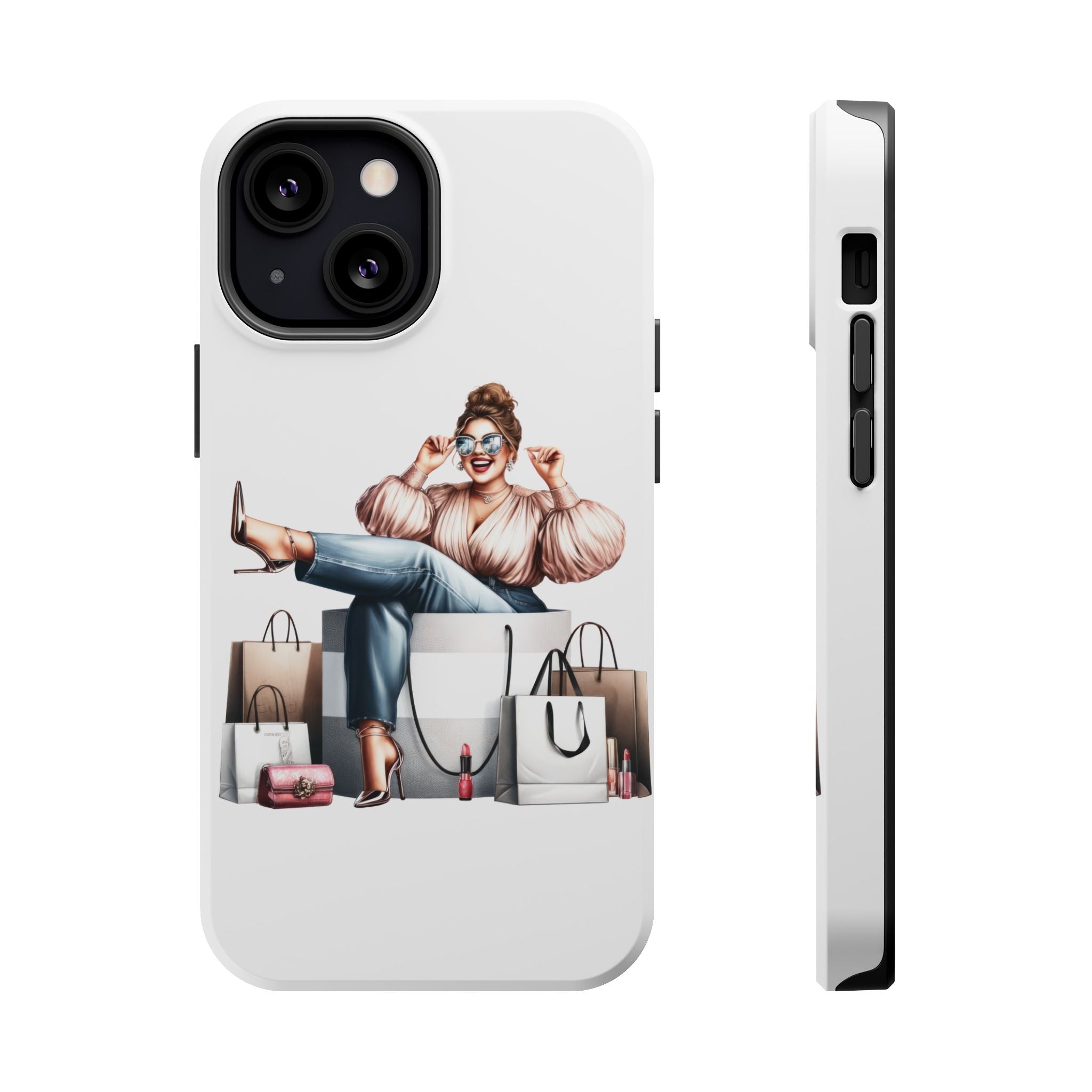 Magnetic Impact-Resistant Case — Luxury Shopper Goddess on Clouds Phone Cover