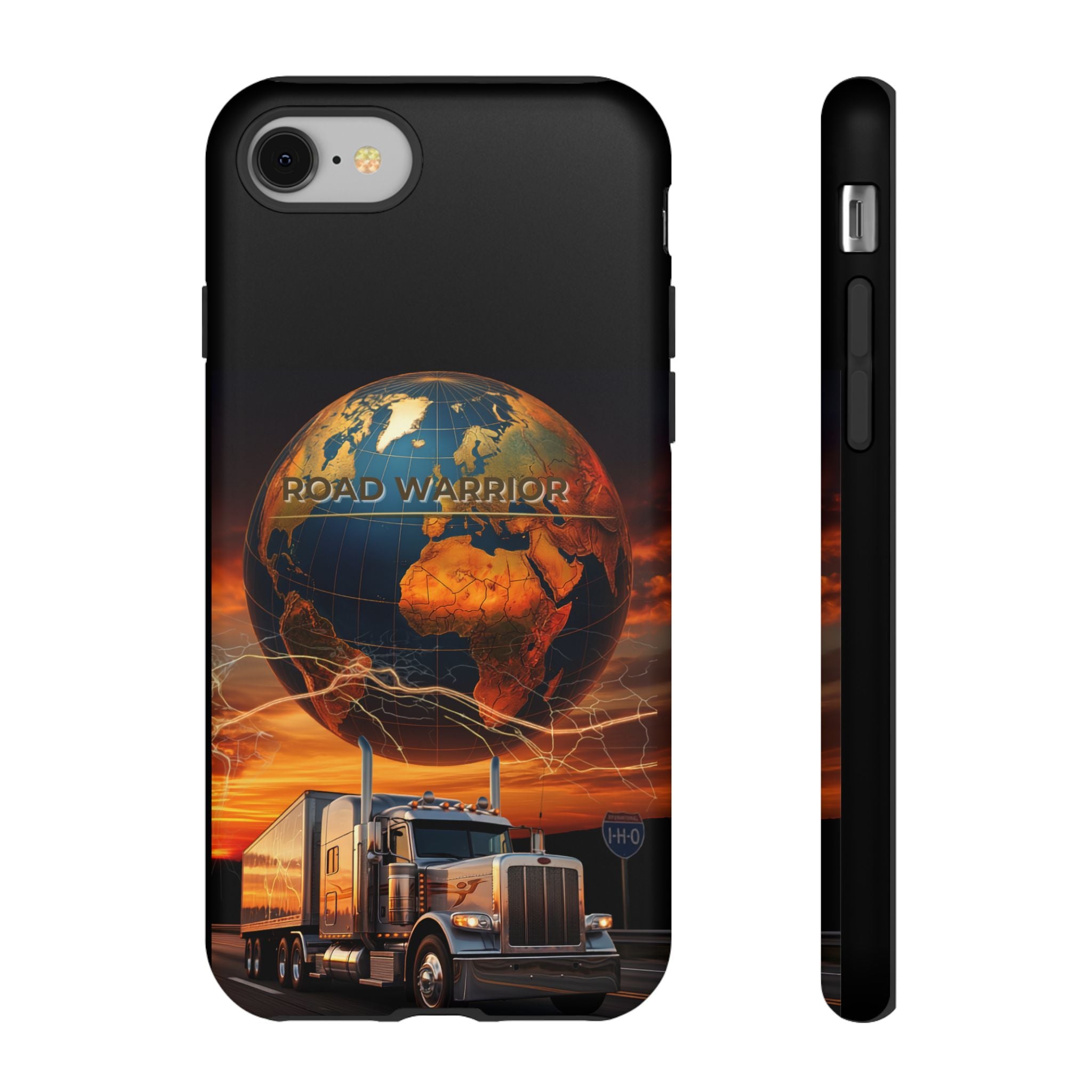 Truck Driver Phone Case — 'Global Road Warrior' Semi Truck Globe Tough Phone Cover