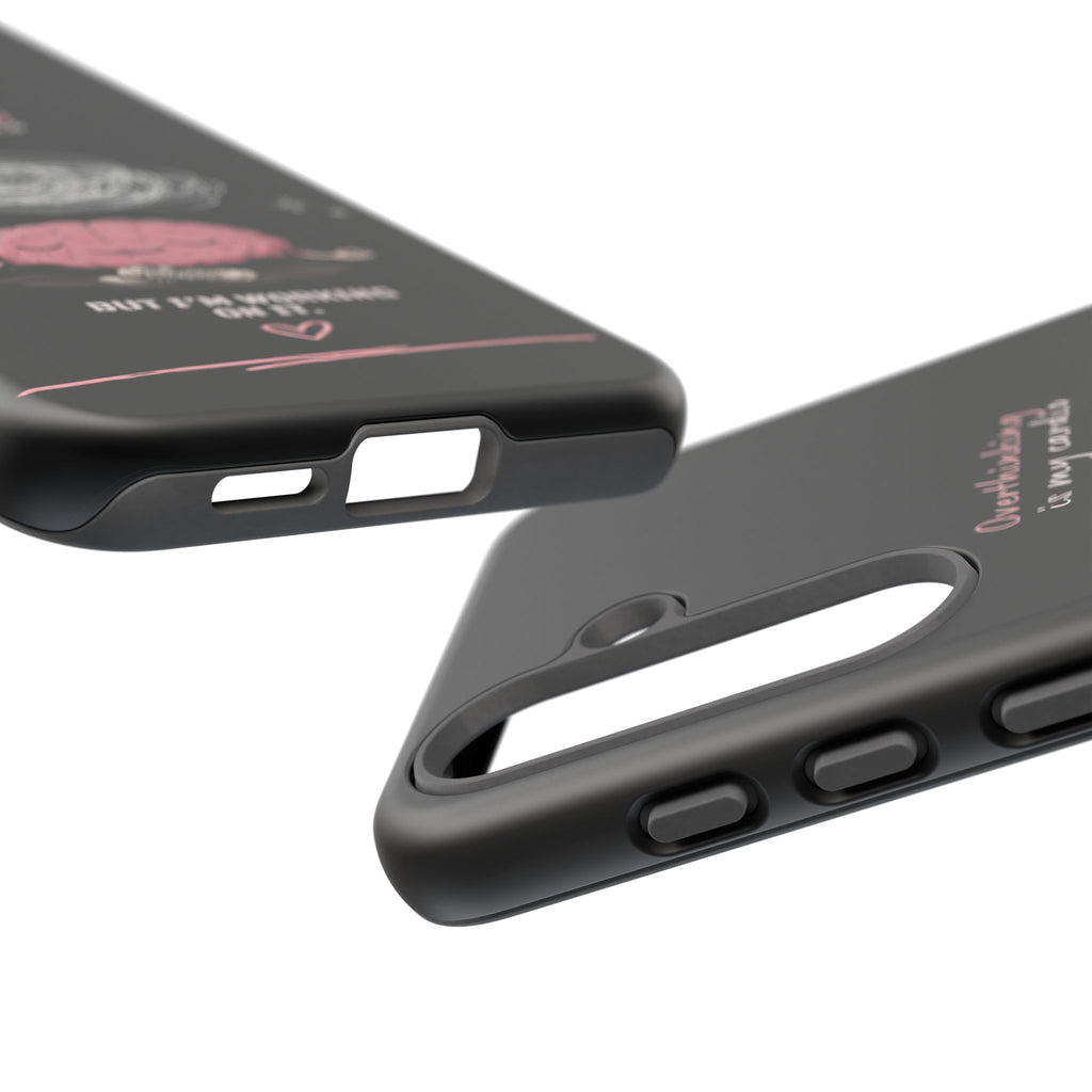 Phone Case — "Overthinking Is My Cardio" Cute Meditating Brain Protective Case