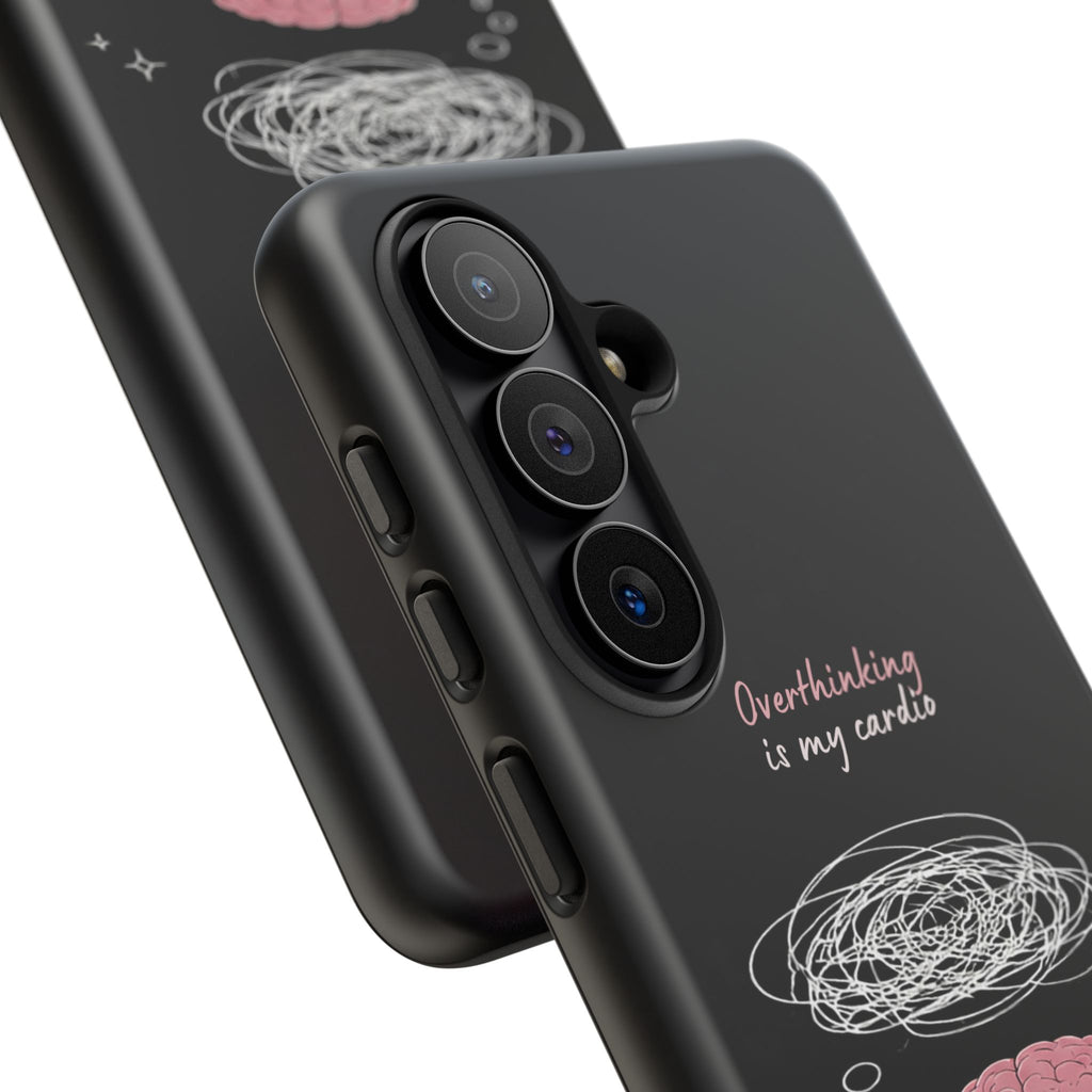 Phone Case — "Overthinking Is My Cardio" Cute Meditating Brain Protective Case
