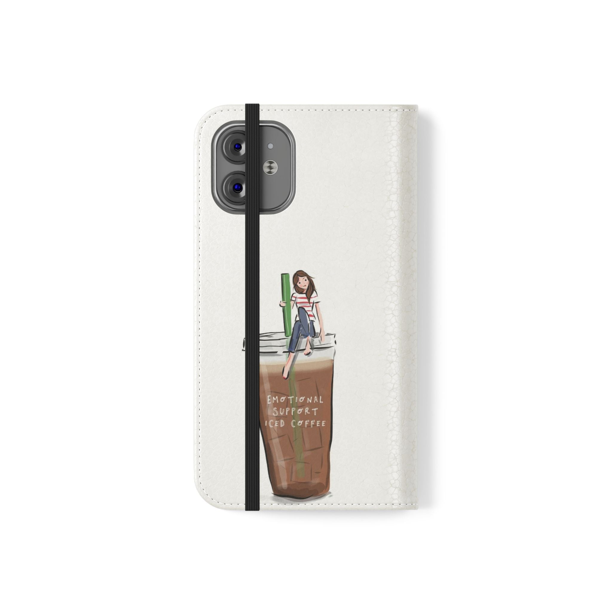 Flip Case — "Emotional Support Iced Coffee" Phone Wallet Case