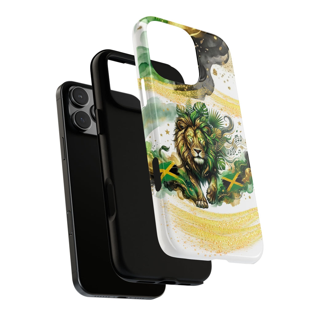 Reggae Lion Phone Case — Jamaican Flag Rasta Art Tough Phone Cover