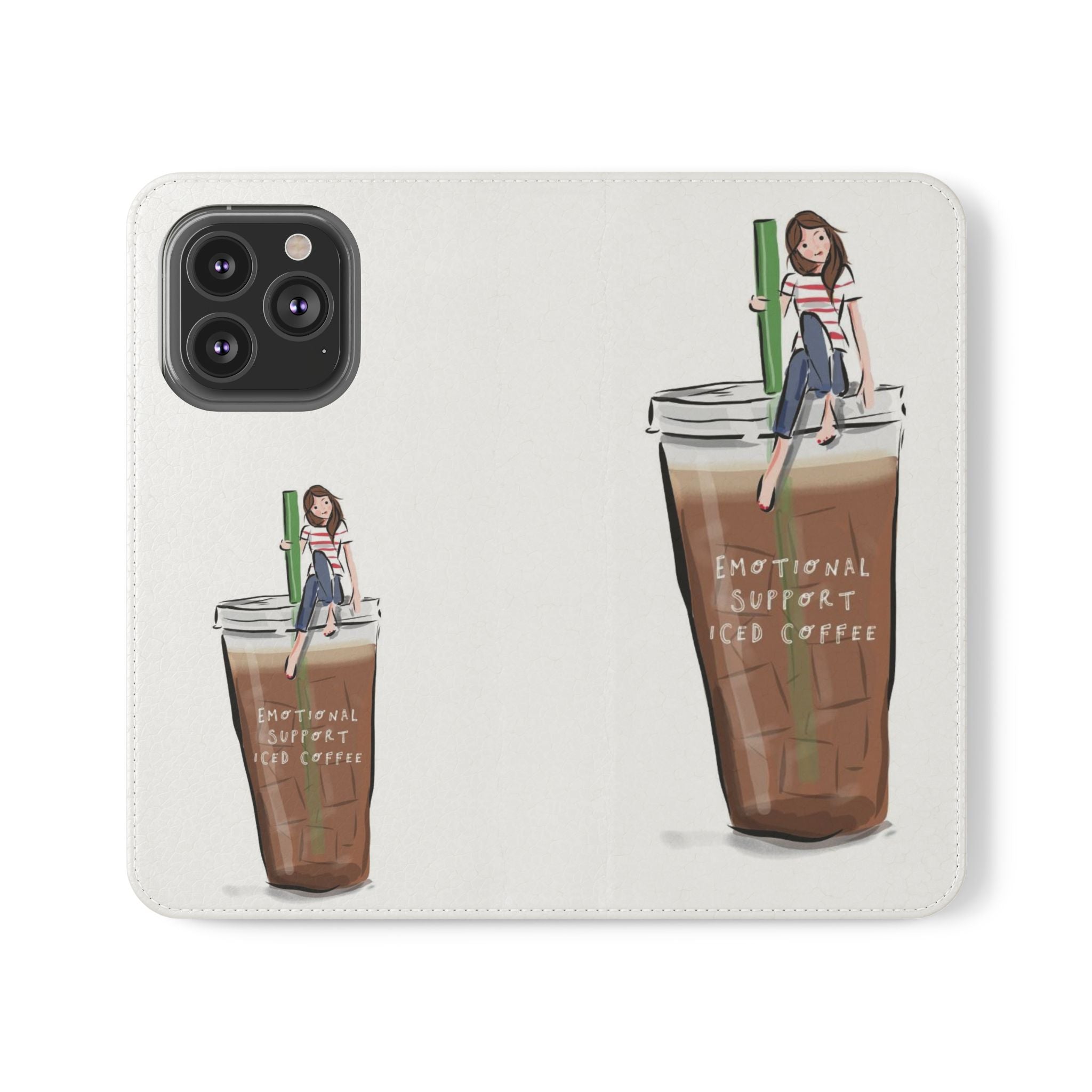 Flip Case — "Emotional Support Iced Coffee" Phone Wallet Case